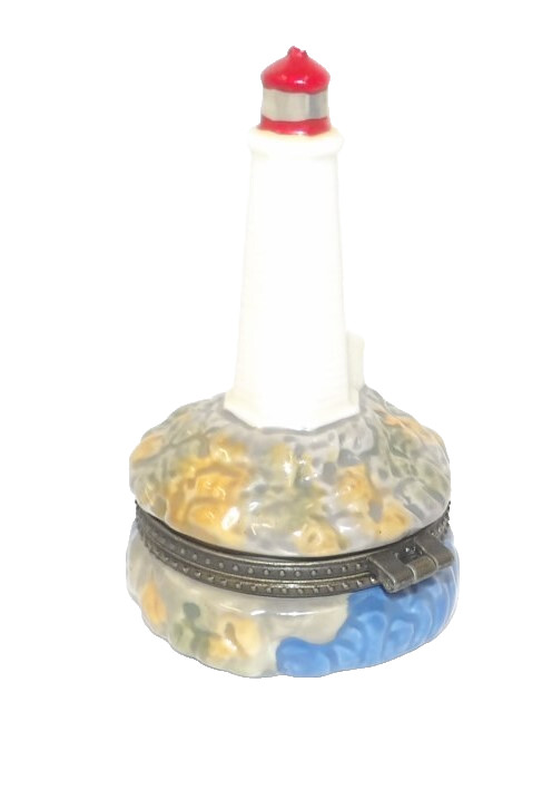Lighthouse Trinket Jewelry Hinged Ring Box