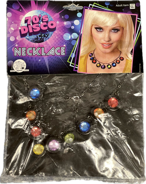 Disco Fever Ball Necklace 70's Dress Up Halloween Costume Accessory NEW IN PACK
