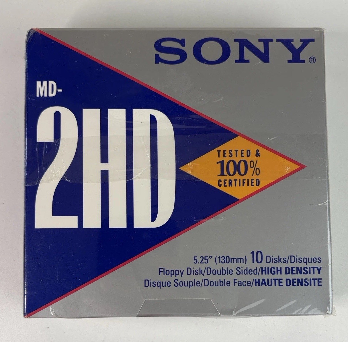 Sony 2HD Floppy Diskettes High Density 1.2-1.6 MB 5.25 Inch 10 Pack NEW Sealed