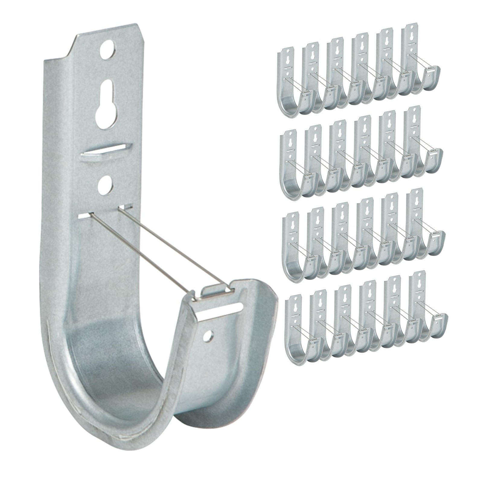 ICC 2-Inch Wall Mount J-Hook – 25-Pack, Cable Support Hooks with Retainer Cl...