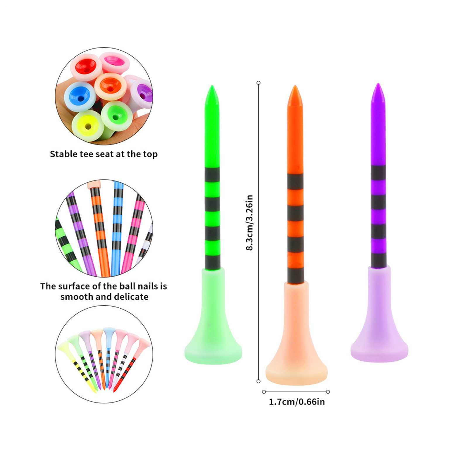 Light Up Golf Tees 50pcs Lighted Golf Course Supplies Professional