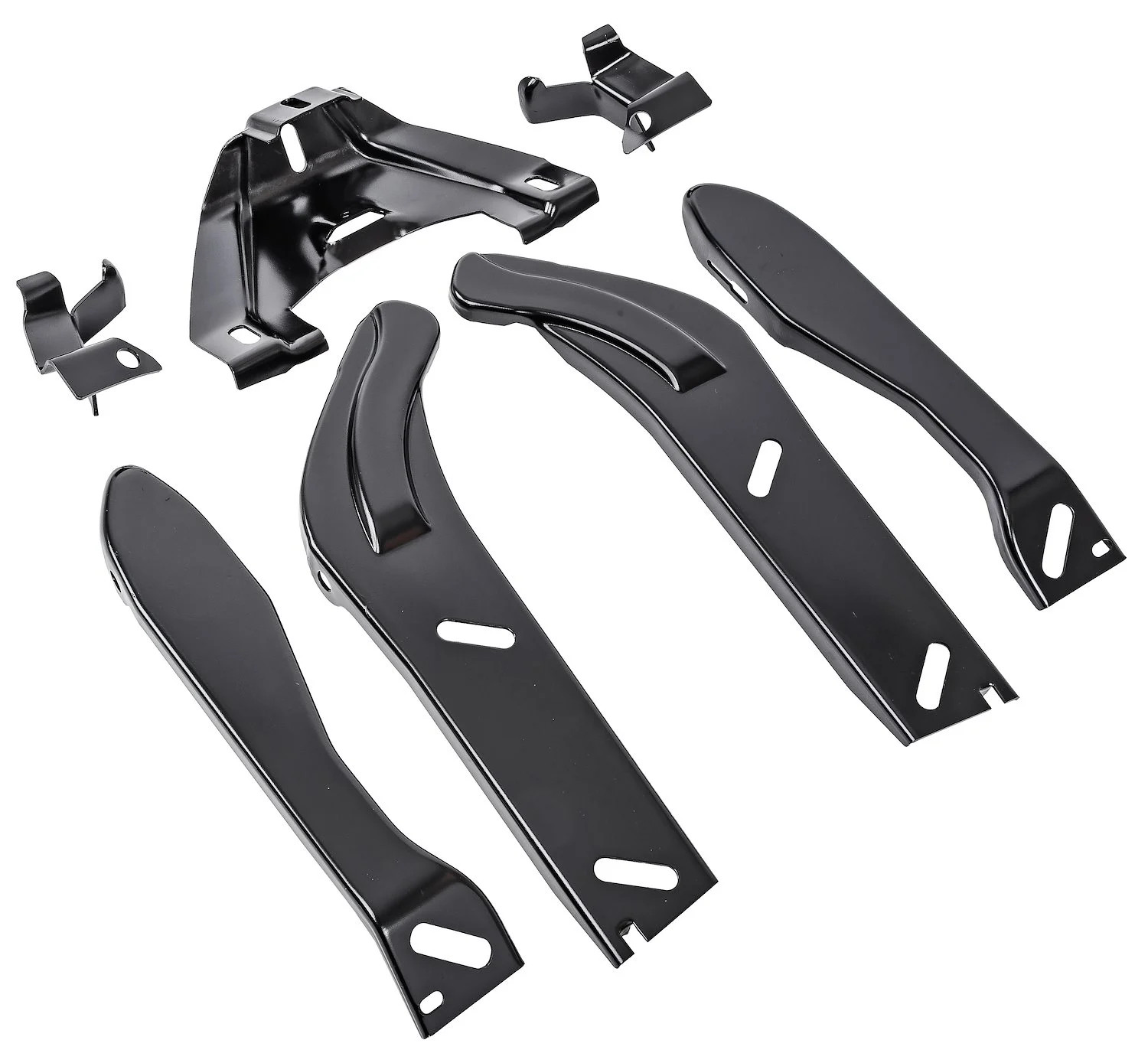 JEGS 79069 Rear Bumper Brackets 1968-1972 Chevy El Camino Stamped Steel Black Se