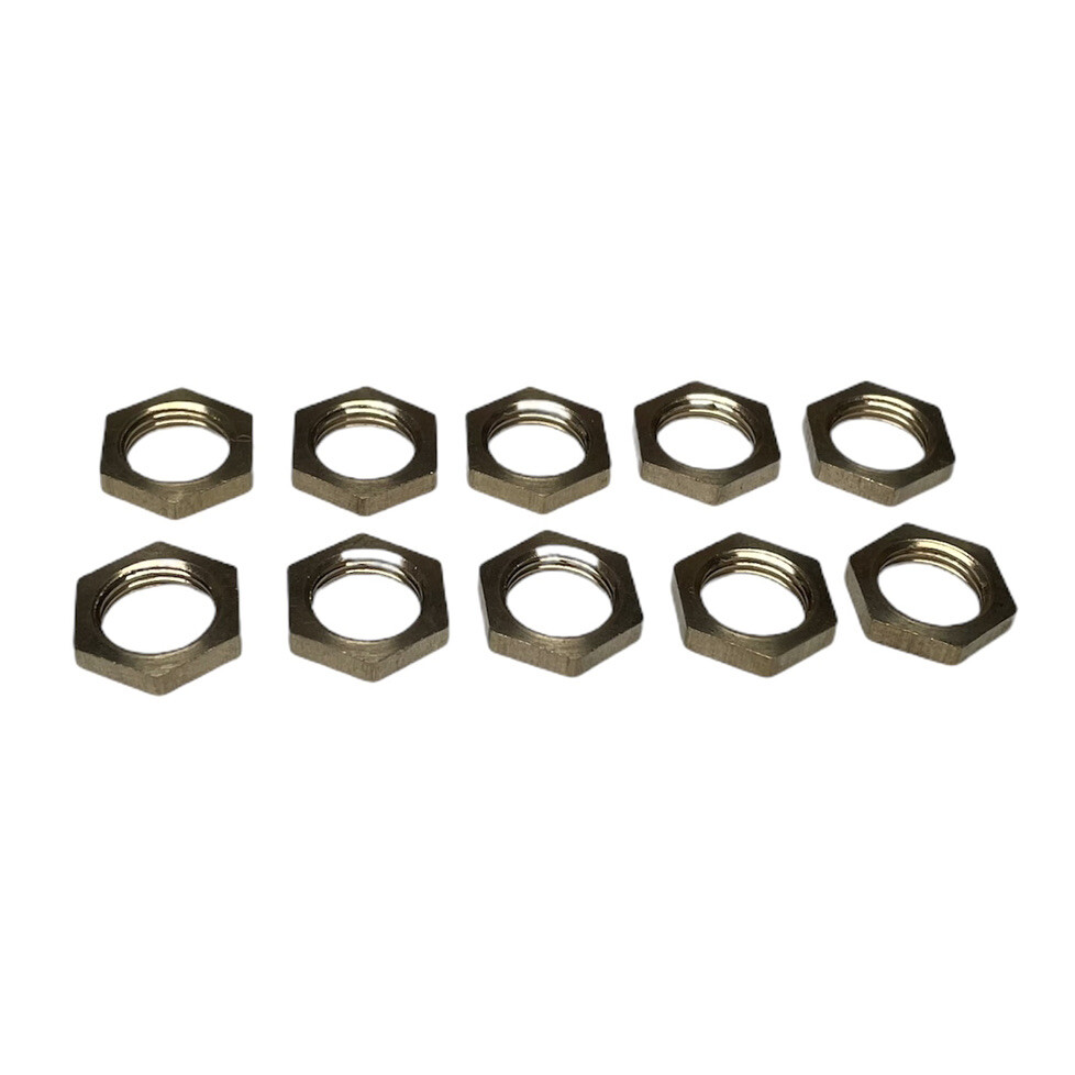 10 Pcs 1/8” BSP Female Thread Brass Pipe Fitting Hex Lock Nut No Flange