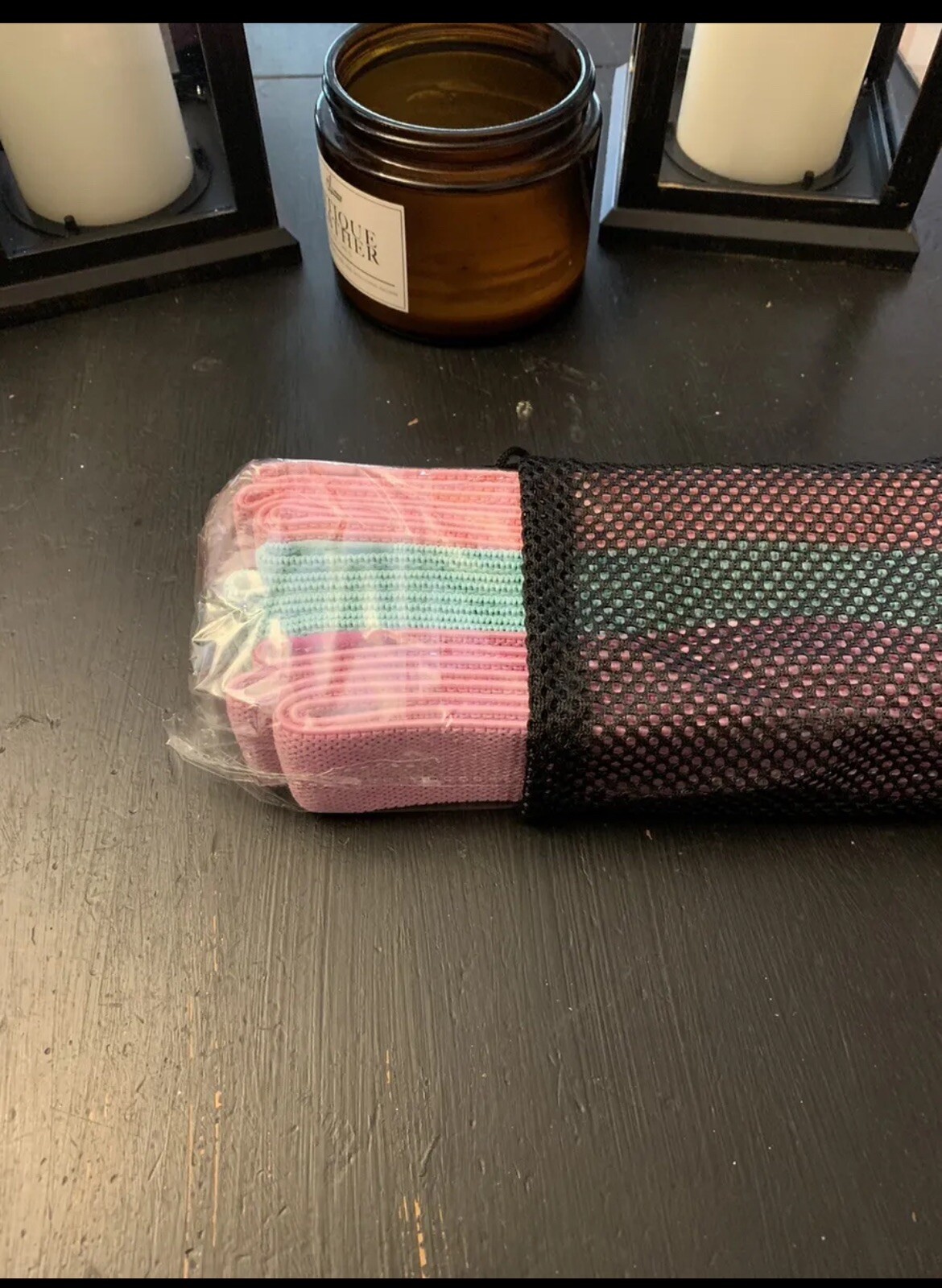 Te-Rich Resistance Long Bands for Legs and Butt, Fabric Pull Up Assist, 3 Bands
