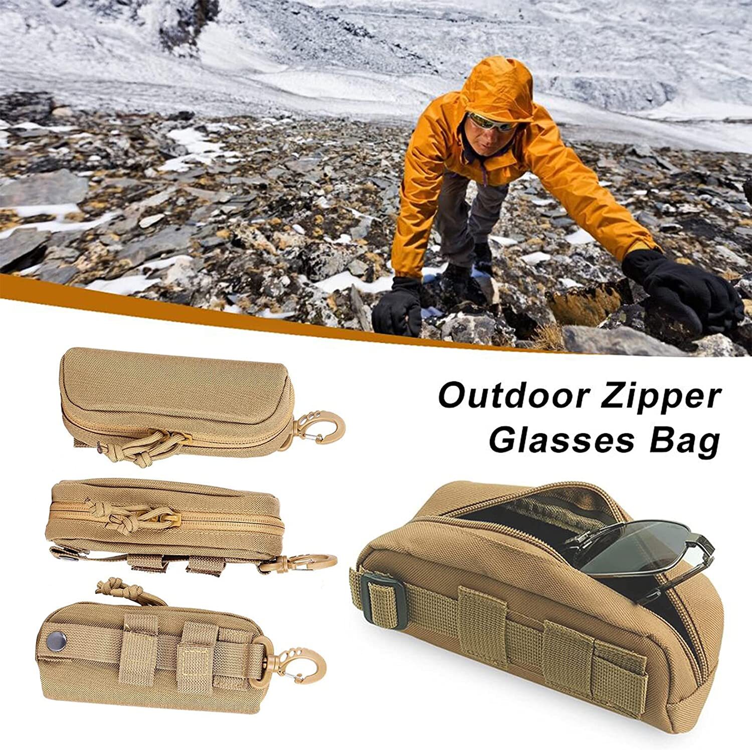 Tactical MOLLE Eyeglass Case Shockproof Protective Box Outdoor Sunglasses Case