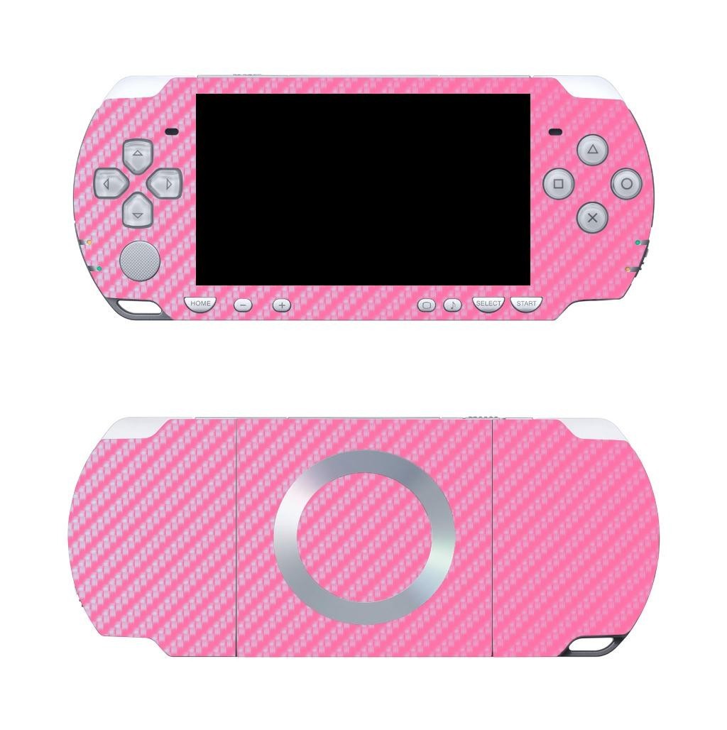 Pink Carbon Fiber Vinyl Decal Skin Sticker Cover for Sony PSP 2000