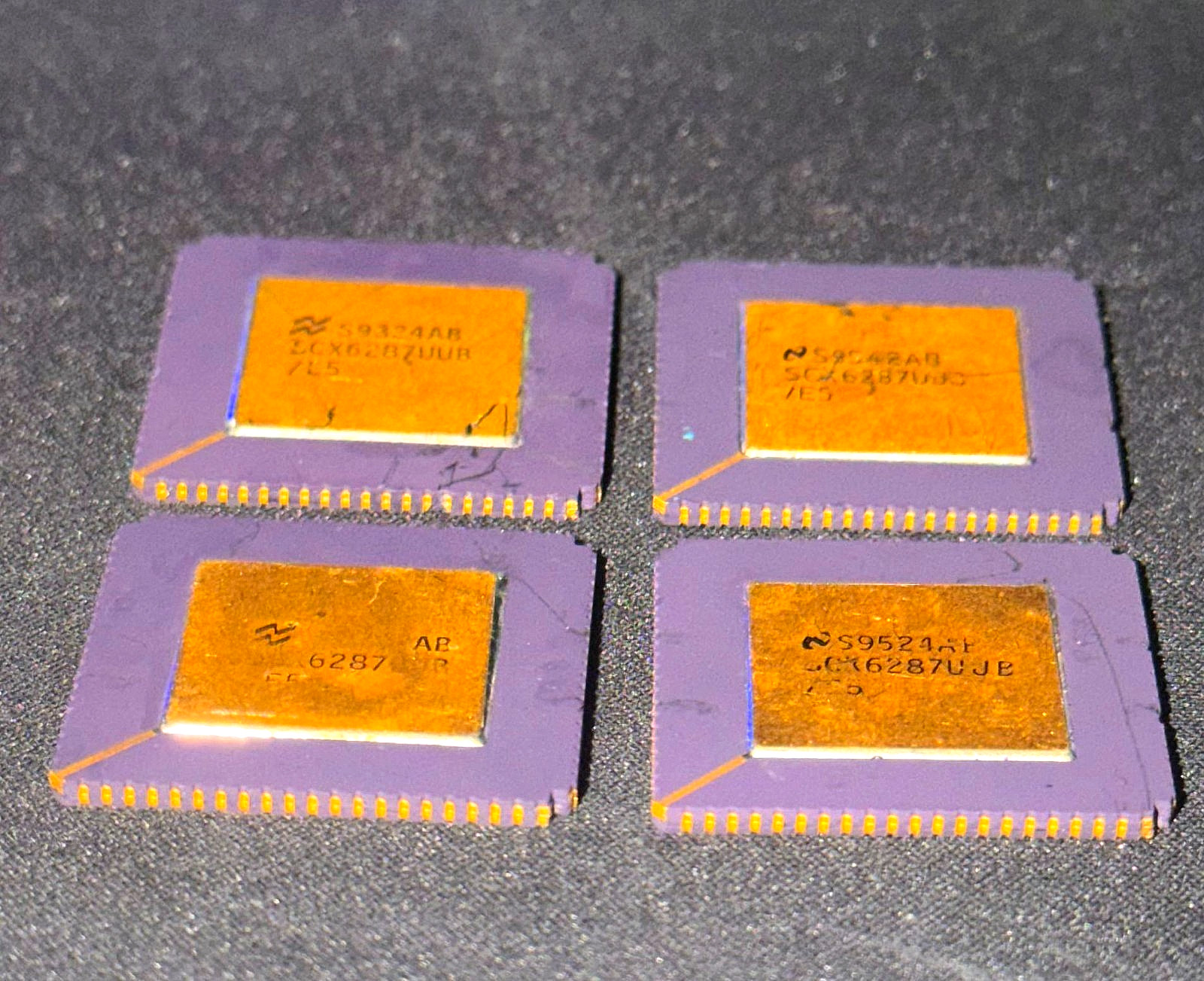 Lot of 4 x Vintage Ceramic CPU Processors for Gold Recovery