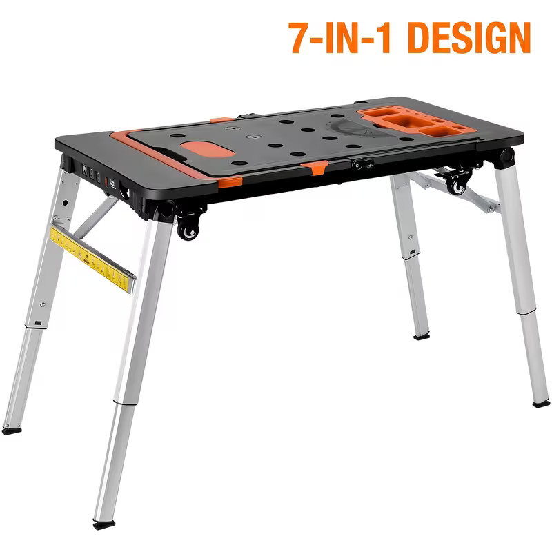 7in 1 Multifunctional Work Benches, Folding Work Table for Garage, As Portable W