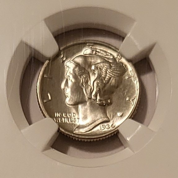 1936 Mercury Dime MS66 FB NGC