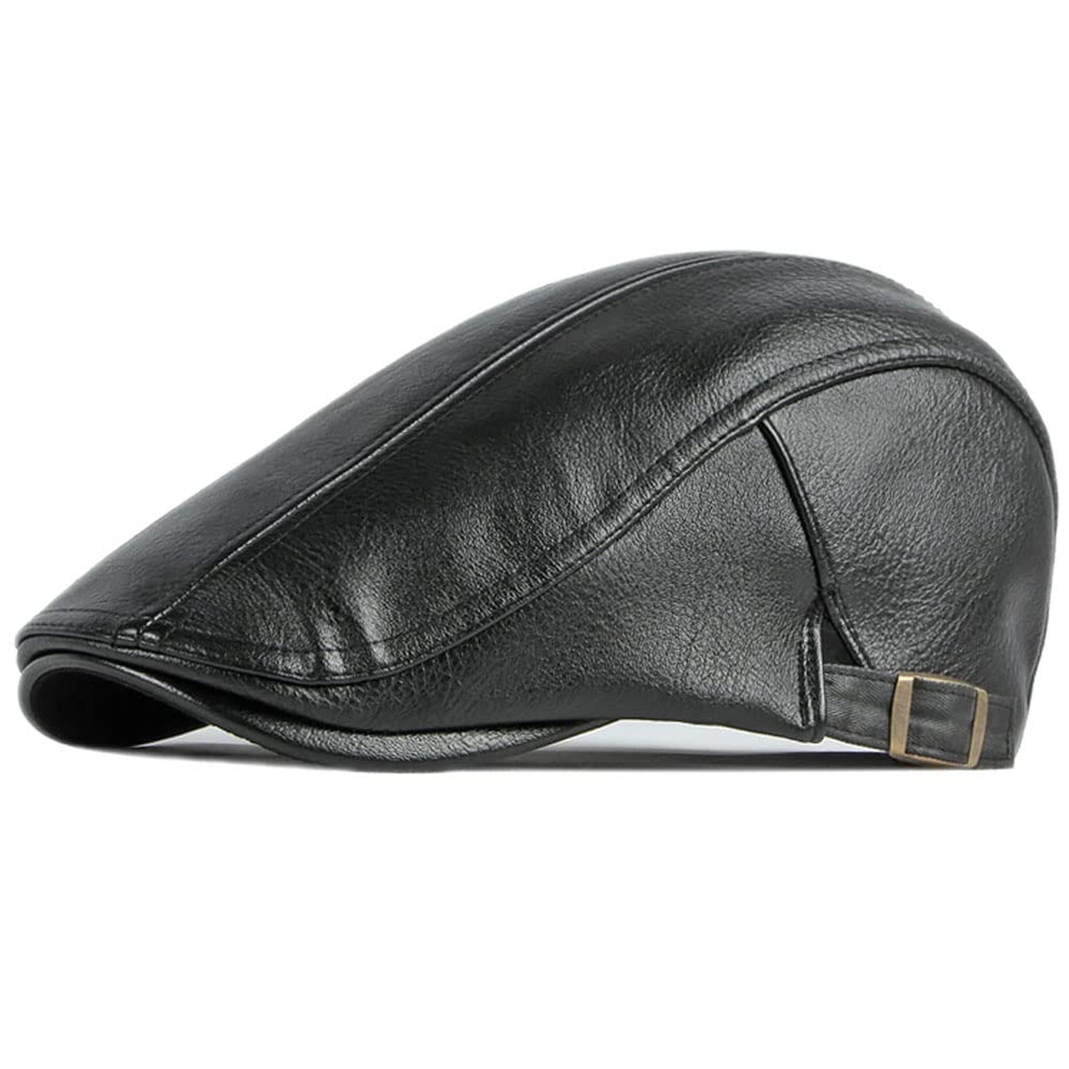 Newsboy Hats for Men Leather Ivy Flat Cap Gatsby Driving Cabbie Beret One Size