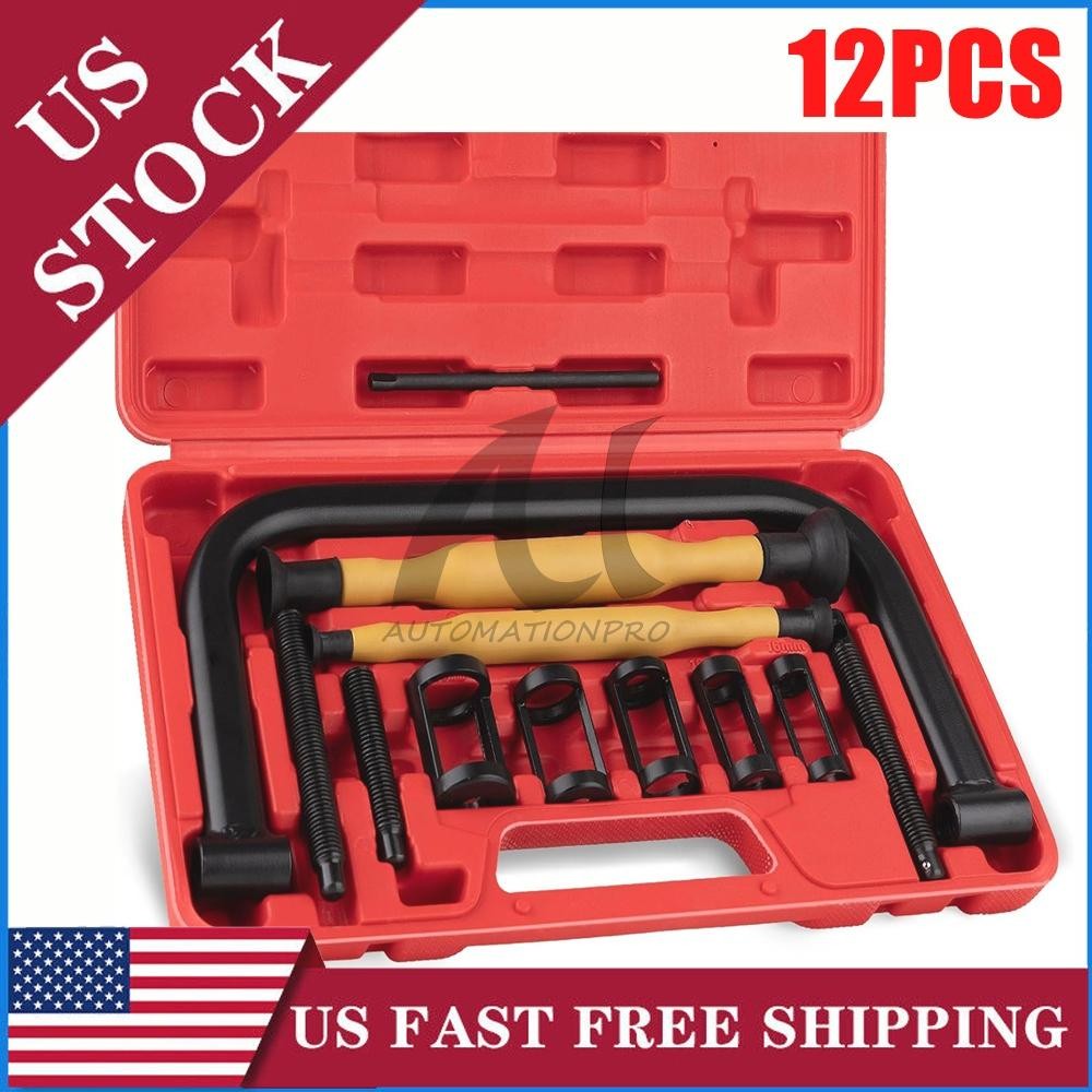 Valve Spring Compressor Set, 12PCS Clamp Removal Tool with...