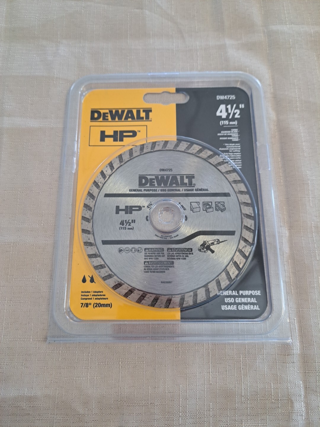 DeWalt DW4725 4-1/2" High Performance Masonary Blade