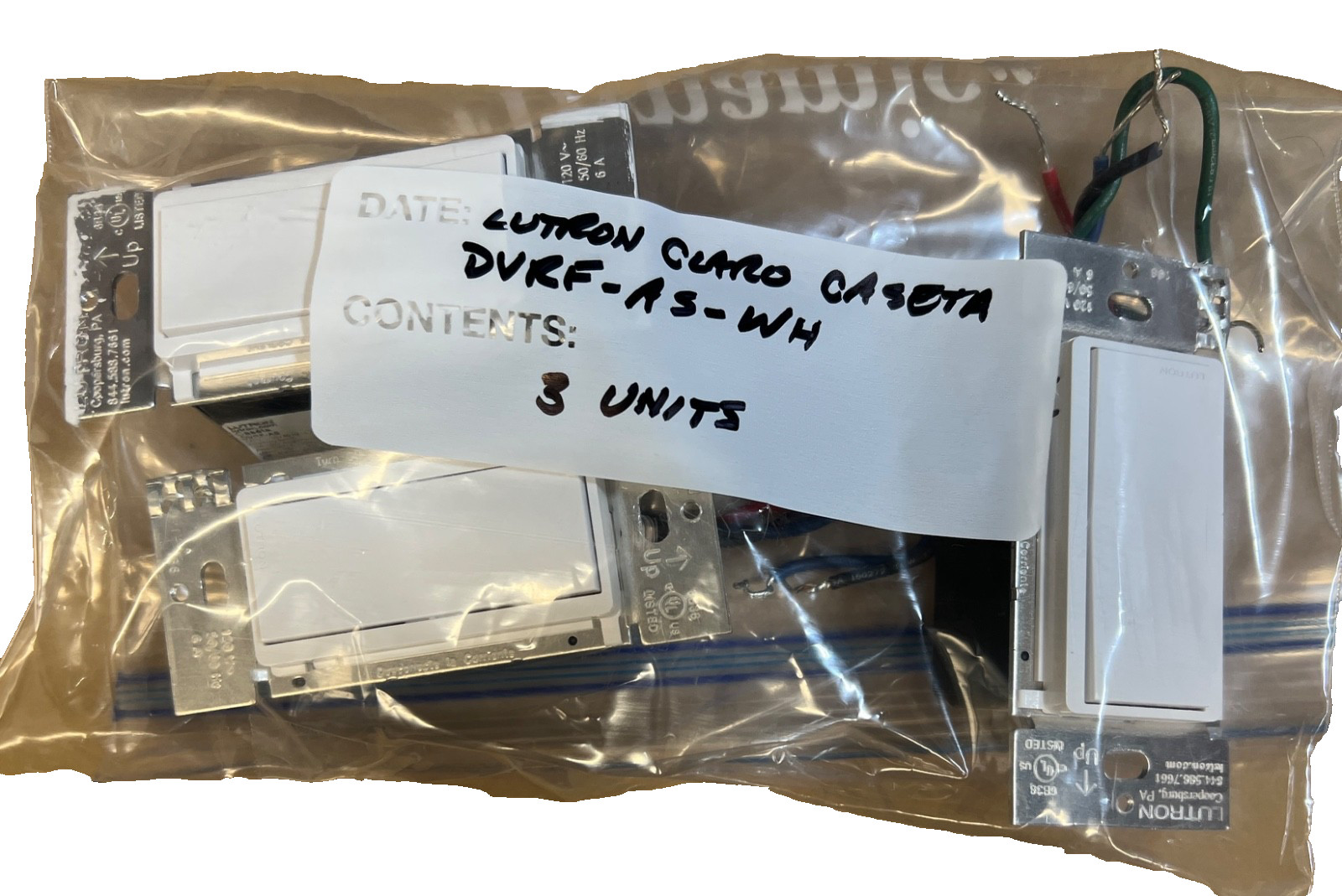 Lutron Claro Caseta DVRF-AS-WH, Smart Dimmer (LOT OF 3)-White-PreOwned Exc Cond