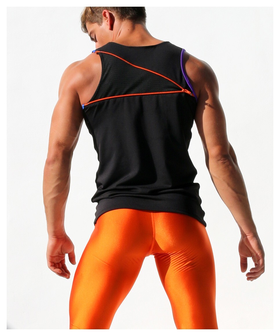 Vintage! Rufskin HELIX Men's Back Zipper Sport Tank Top