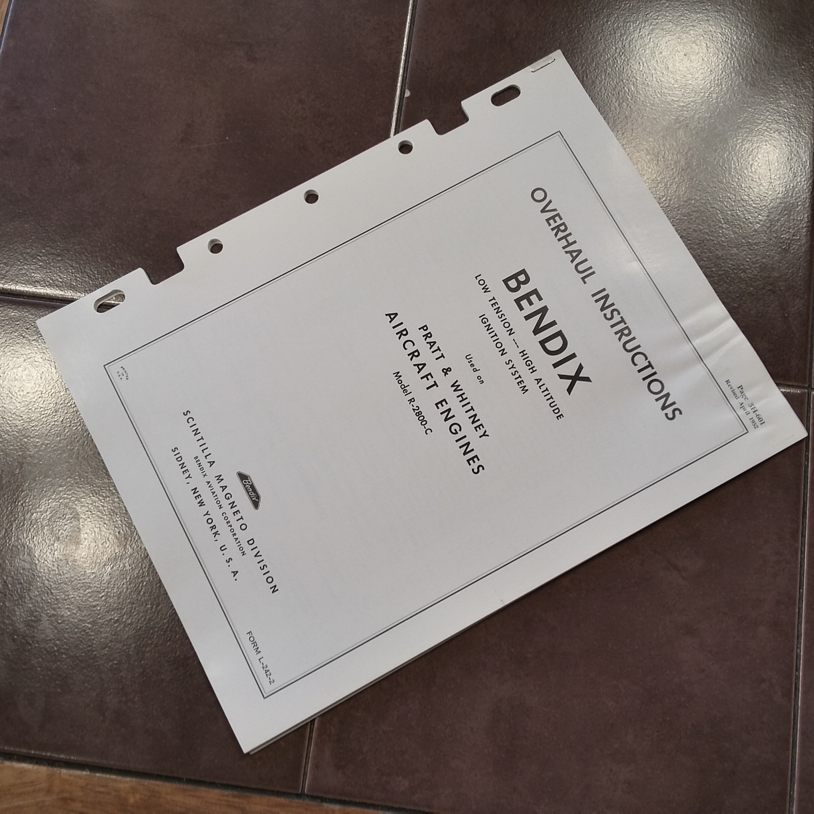 Bendix Low Tension High Altitude Ignition on PW R-2800-C Overhaul Manual