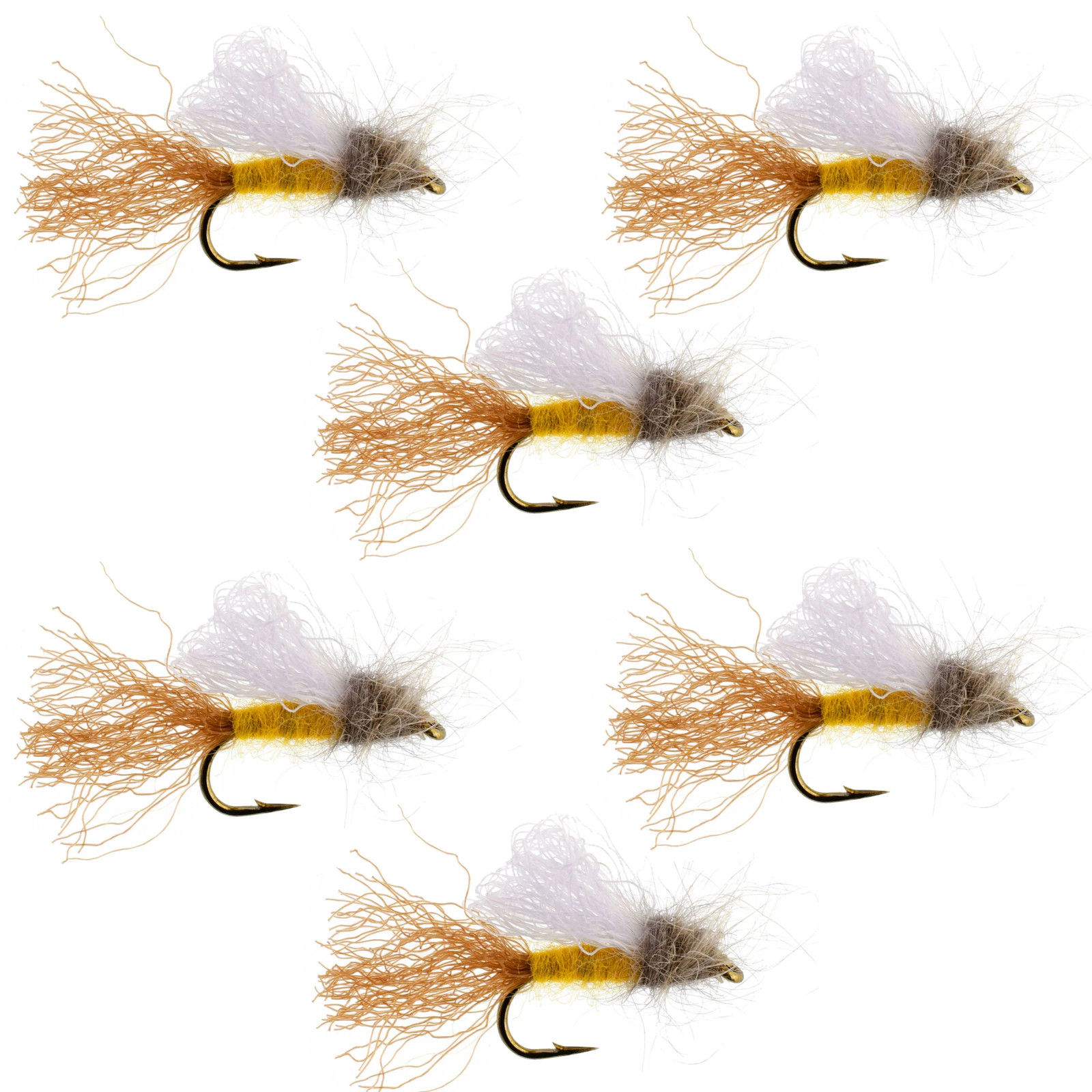 Amber Iris Caddis Emerger Caddis Trout Dry Fly - 6 Flies Hook Size 16