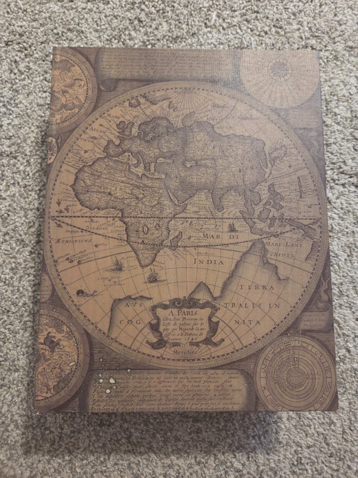 Vintage Hide-A-Book World Map Storage Box