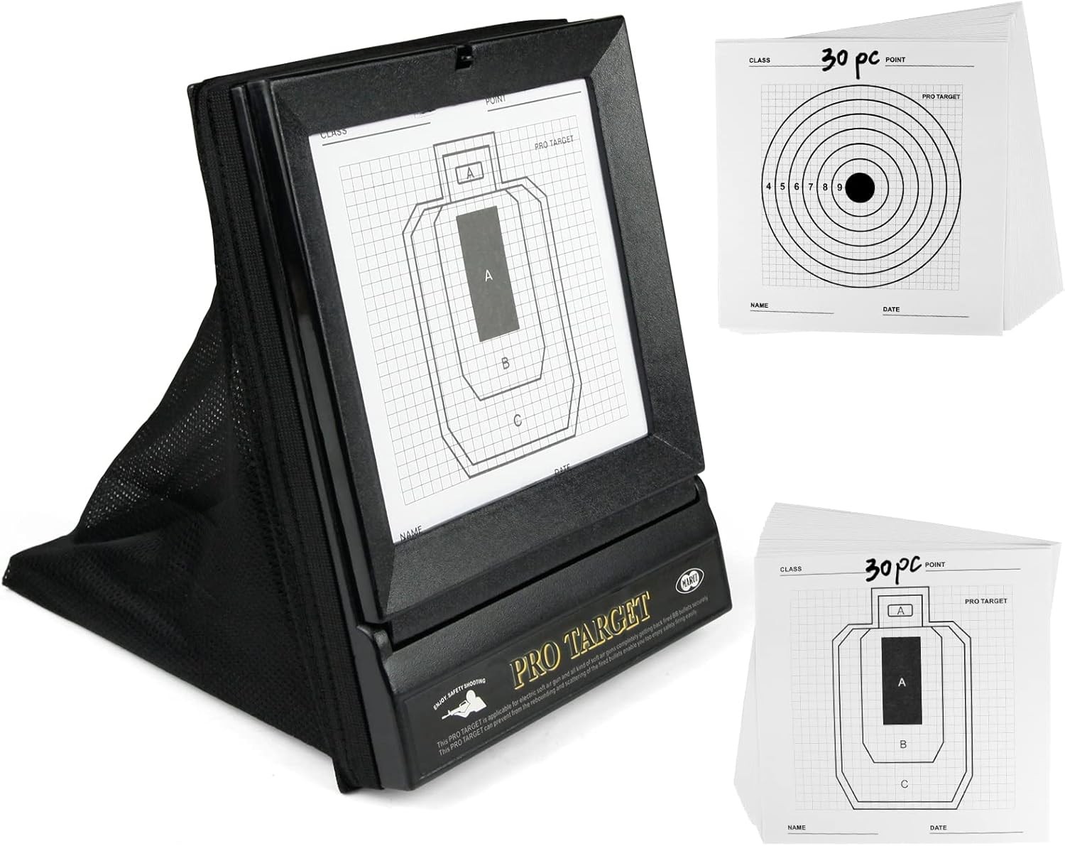 Airsoft Targets with Catcher - Portable BB Gun for Backyard Black