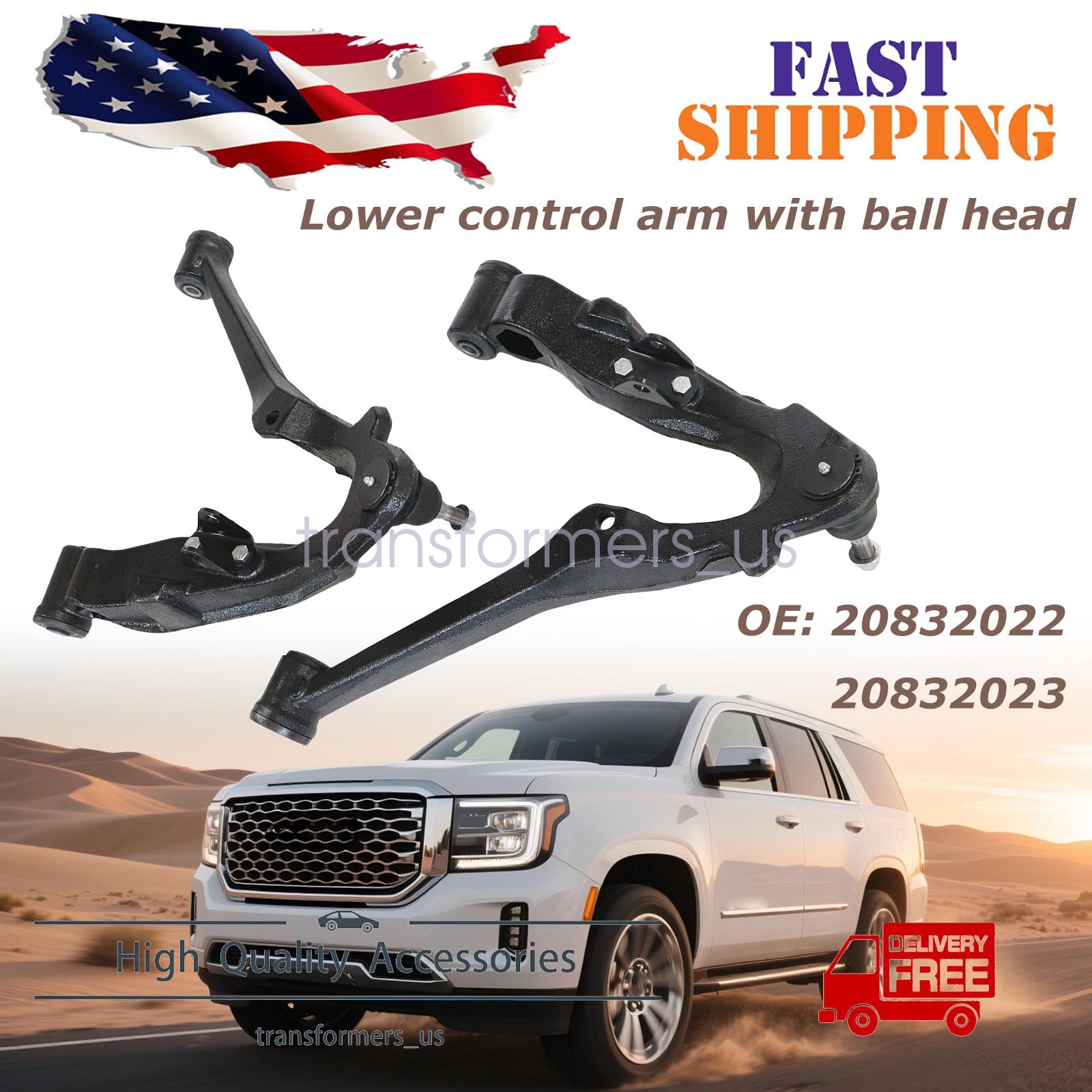 Lower Control Arms with Ball Joints Fits Chevrolet Silverado 2500HD 2001-2010