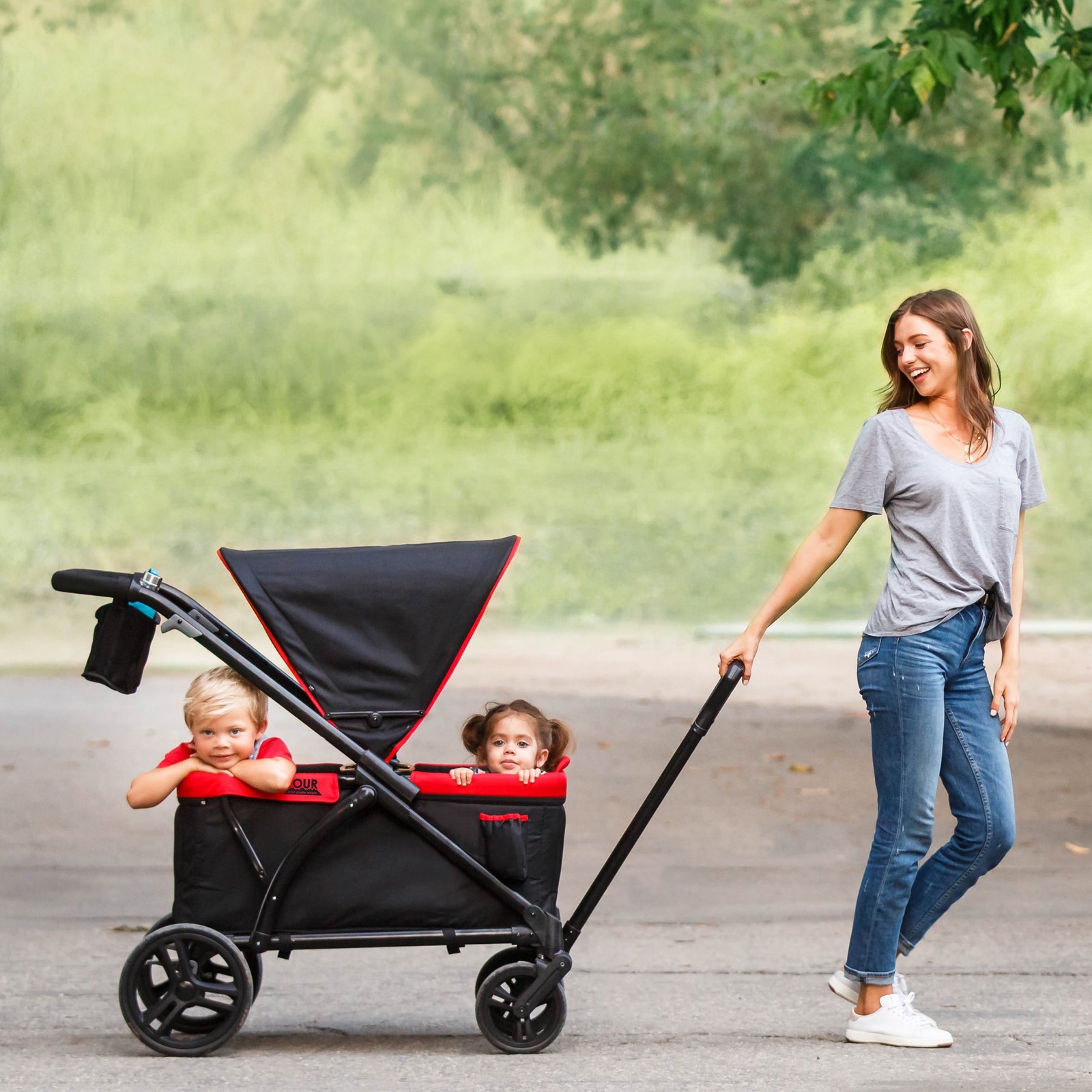 Tour 2-In-1 Stroller Wagon - Mars Red - Red