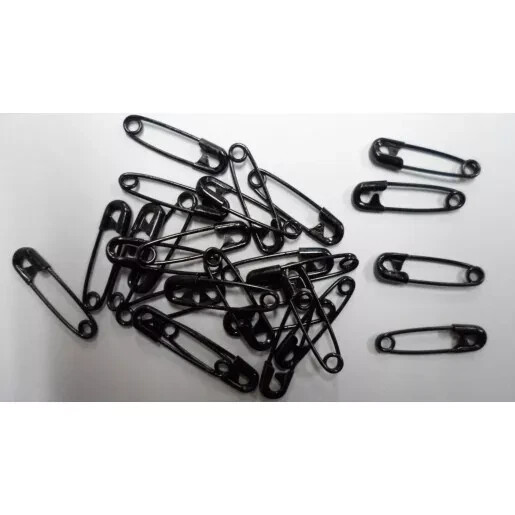 Safety Pins Black Standard Metal 19 mm Craft Sewing Pins  Pack of 1000