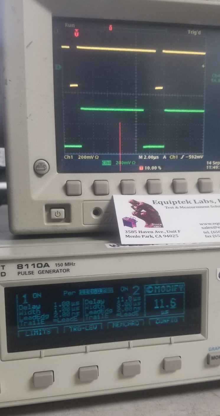 HP 8110A Pulse Pattern Generator 150 MHz Dual output Adjustable Rise/Fall TESTED