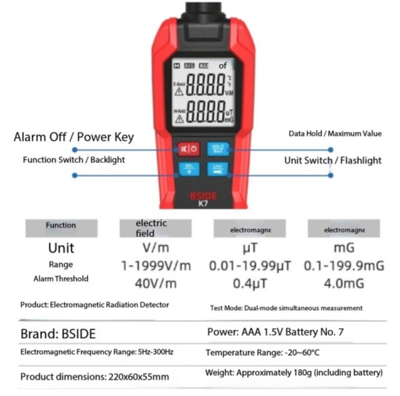 K7 Digital Electromagnetic Radiation Meter Electromagnetic Radiation Detector