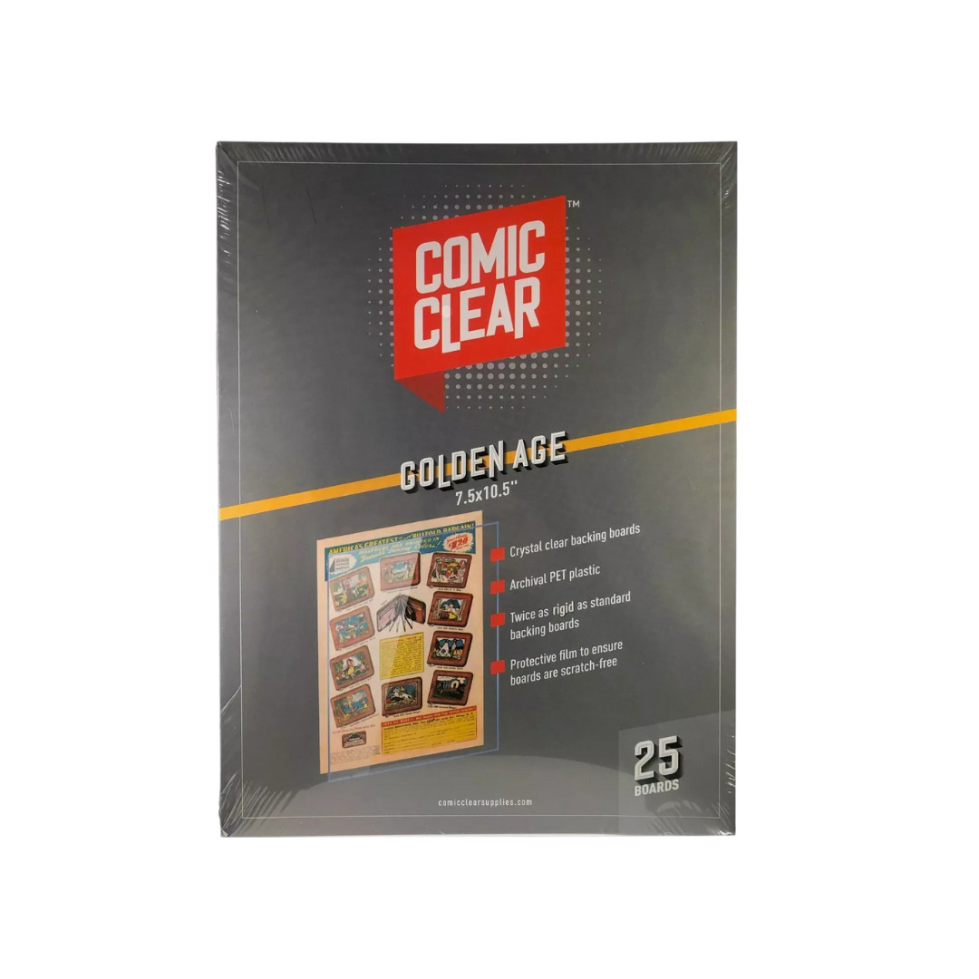 25 Clear Comic Book Backing Boards (Golden) Archival Plastic Clear Comic Boards