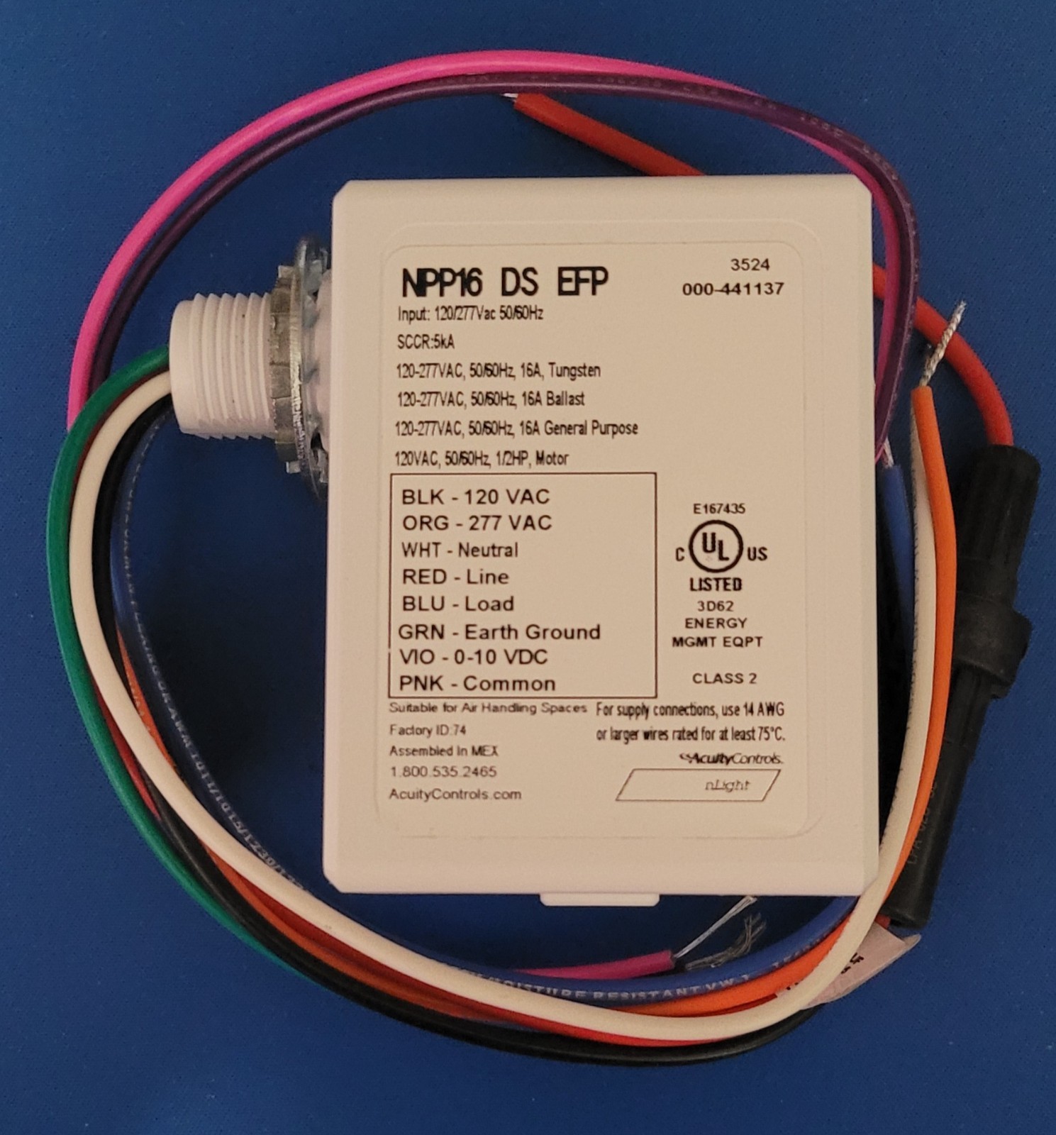 ACUITY CONTROLS NLIGHT NPP16 DS EFP Dimming Side Output, Power/Relay Pack