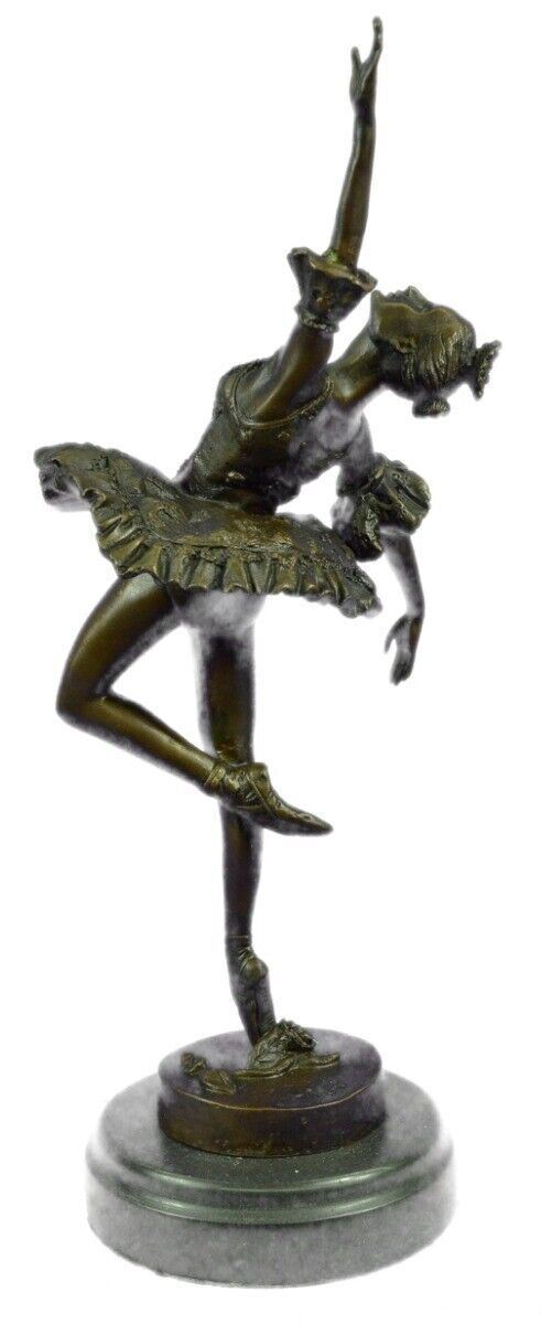 Art Nouveau Original Milo Prima Ballerina Bronze Sculpture Marble Base Statue