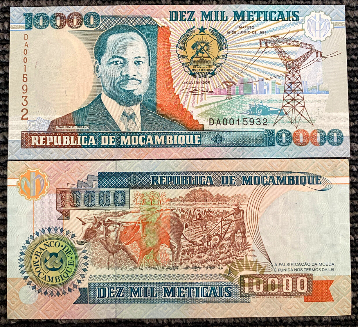 Mozambique 10000 Meticais 1991 Banknote World Paper Money UNC Bill Note