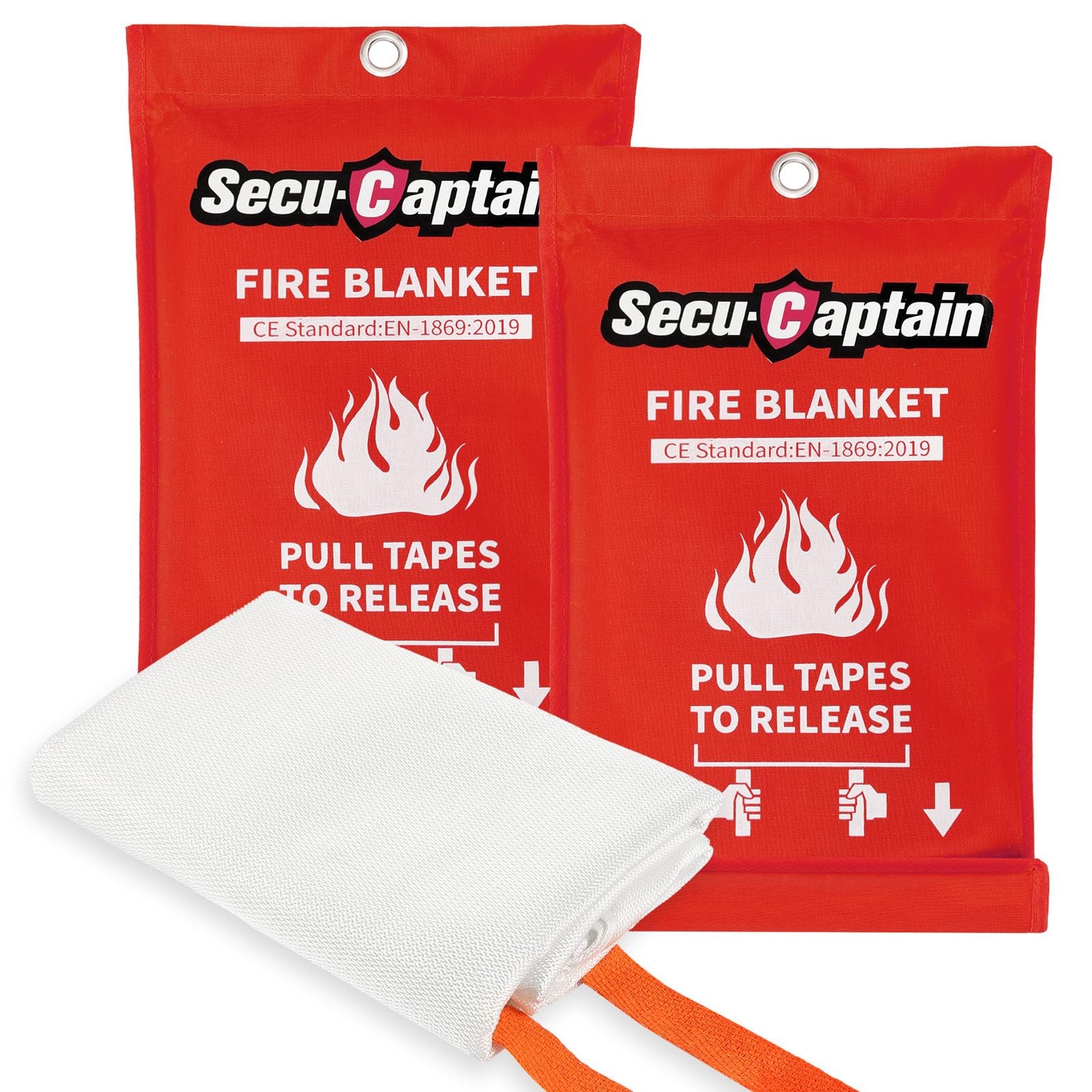 Emergency Fire Blanket for Home and Kitchen  2 Pack 40"x40" Flame Suppression...