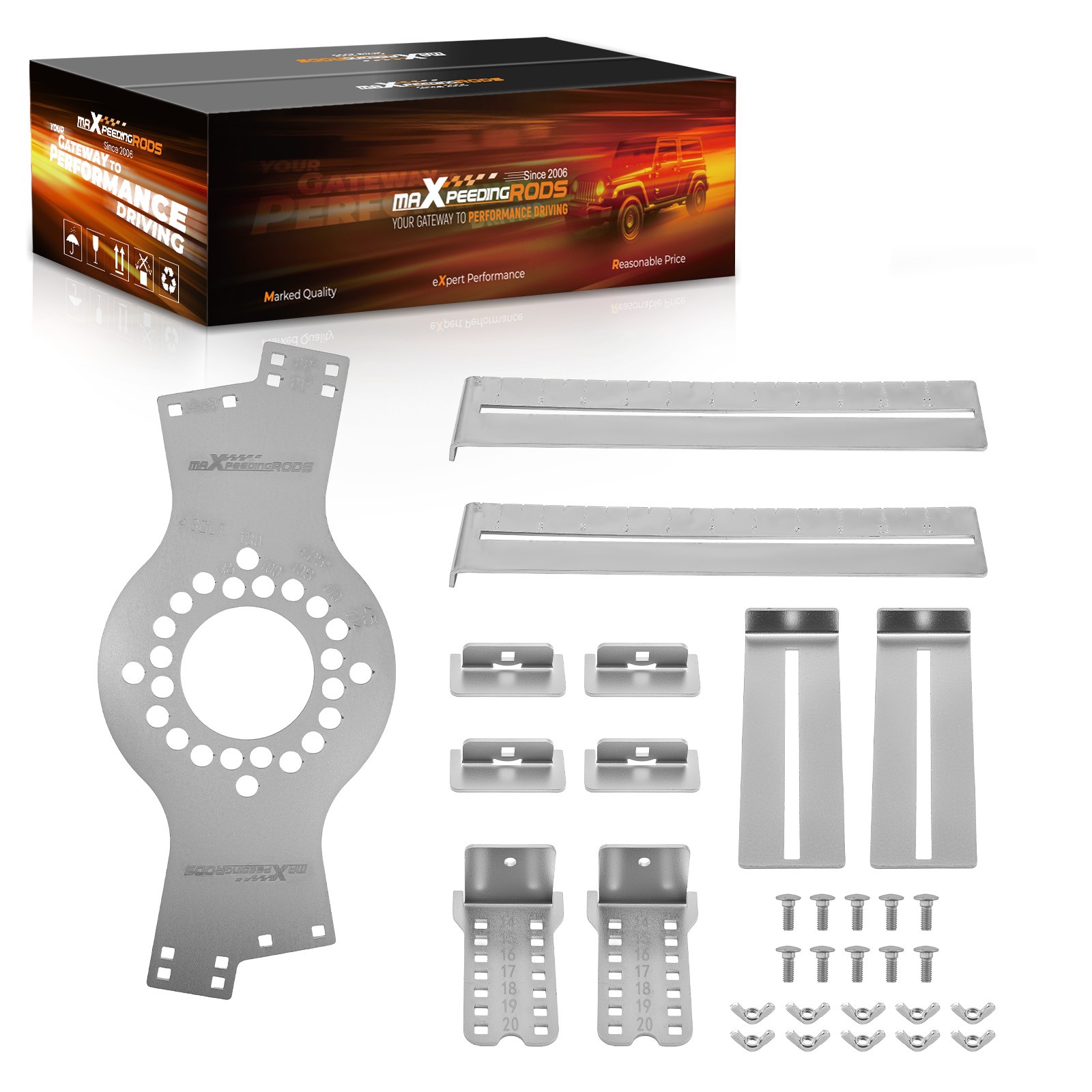 4-Lug Bolt Circle Gauge for 4x98 4x100 4x108 4x110 4x114.3 4x130 14-22 in Kit