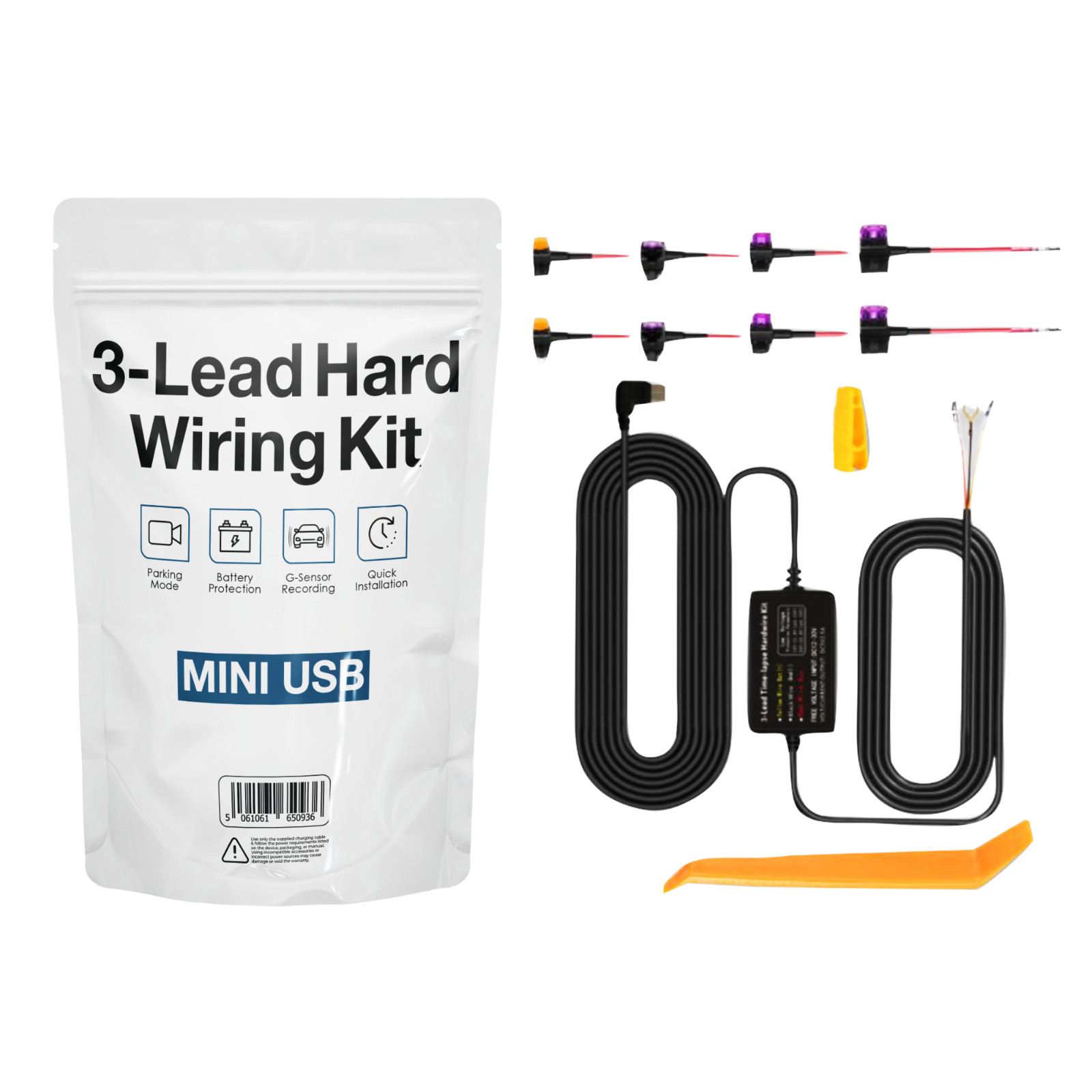 DashVision Hard Wiring Kit – Mini USB Enables 24/7 Parking Mode & Clean