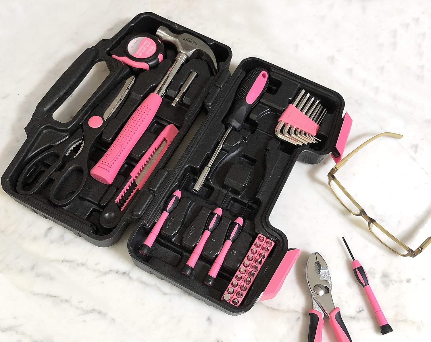 Apollo Tools Original 39 Piece General Household Tool Set in Toolbox Storage Cas