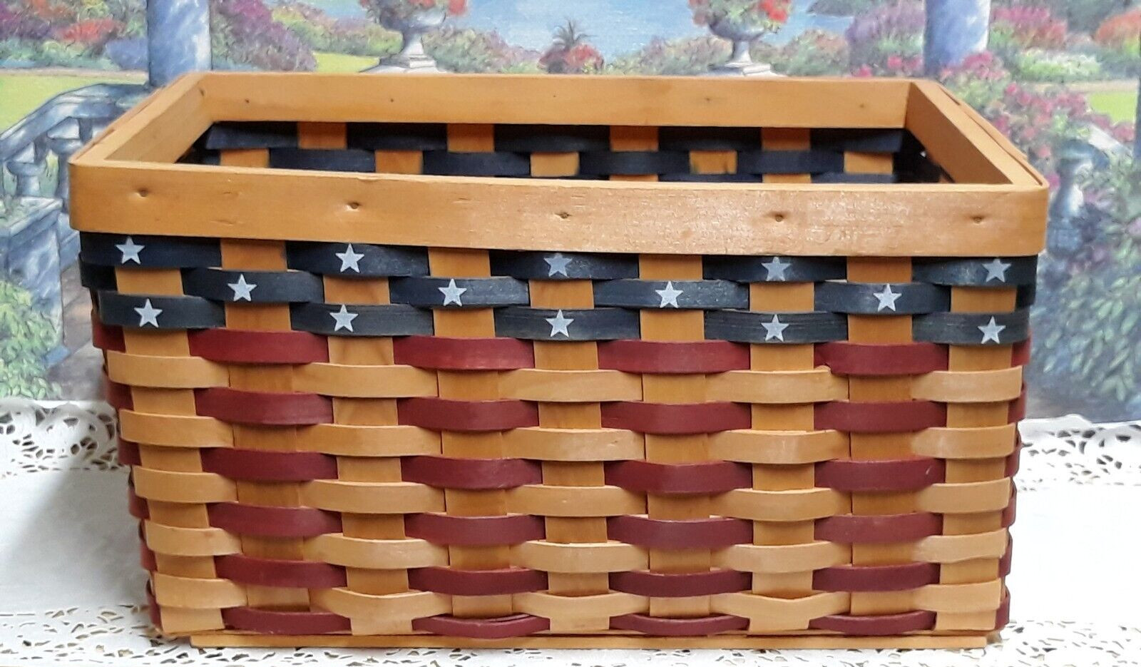 Country Woven Patriotic Stackable Set of Baskets