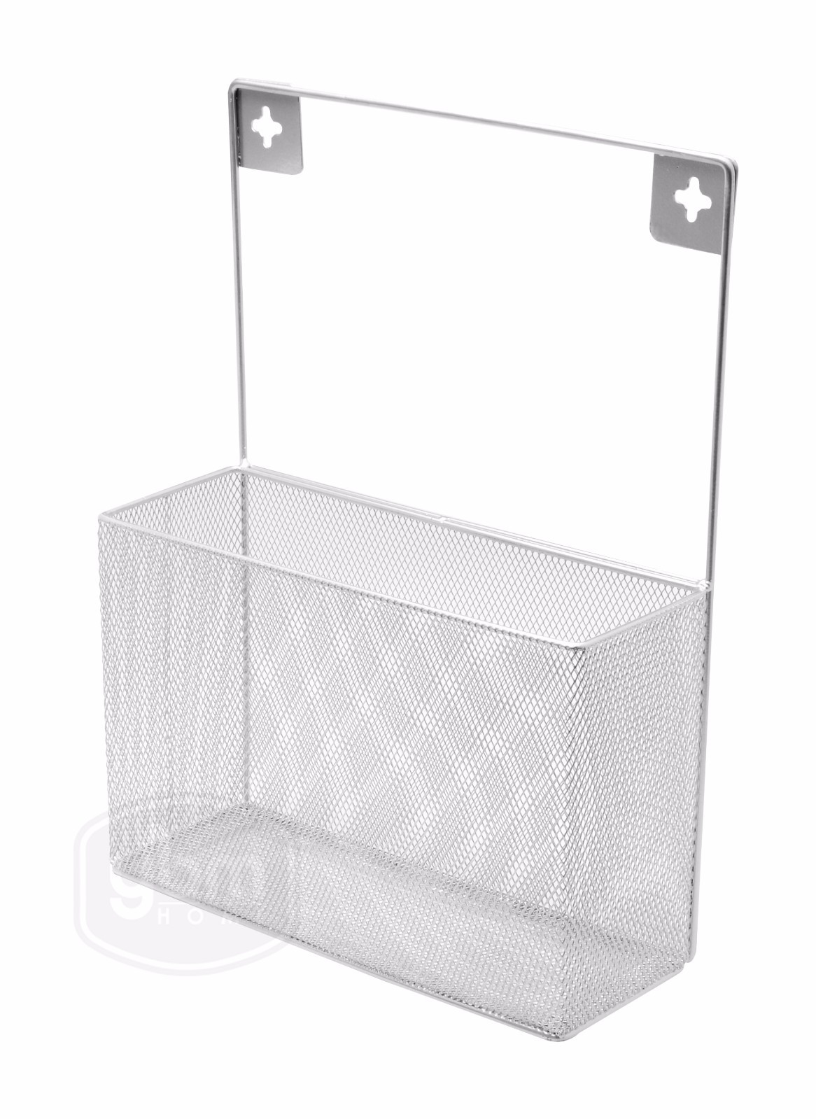 Ybm Home Mesh Silver Wall Mount Pantry Caddy, Wrap Rack 10.5 x 14.5 x 4  #1154