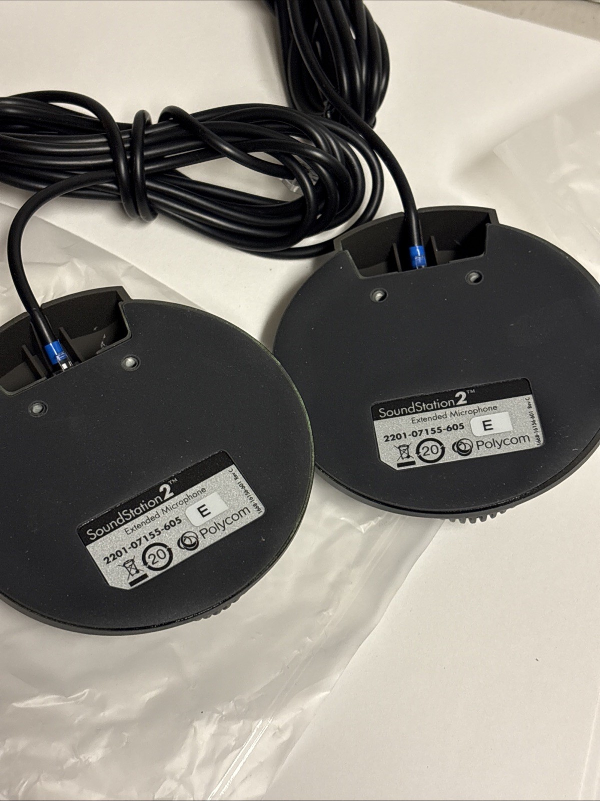 2 PACK Genuine Polycom SoundStation 2 Extended Microphone 2201-07155-605