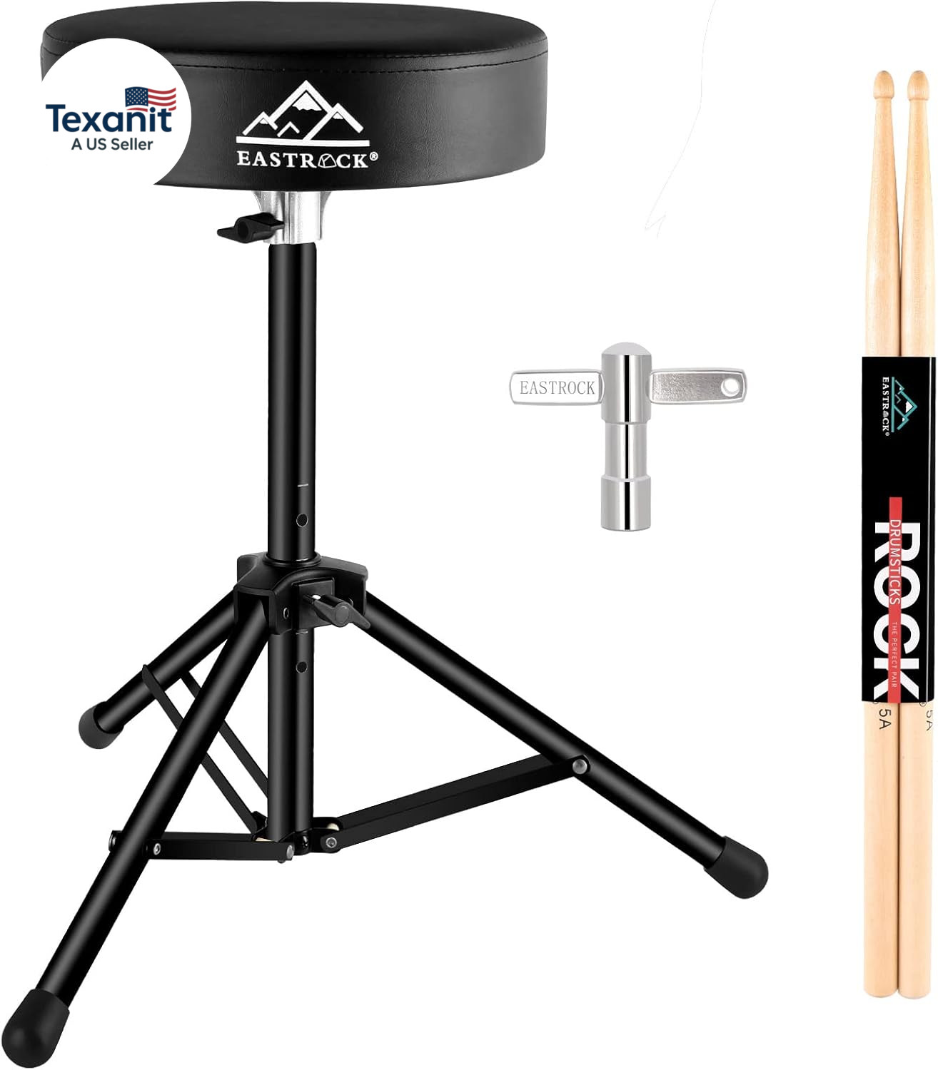 Drum Throne,Padded Drum Seat Drumming Stools with Anti-Slip Feet for Adults and