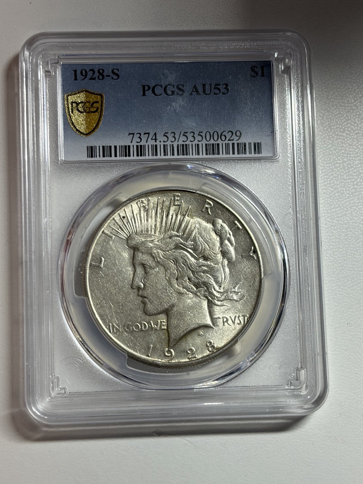 1928-S $1 Peace Silver Dollar PCGS AU53 Tougher Date San Francisco Mint