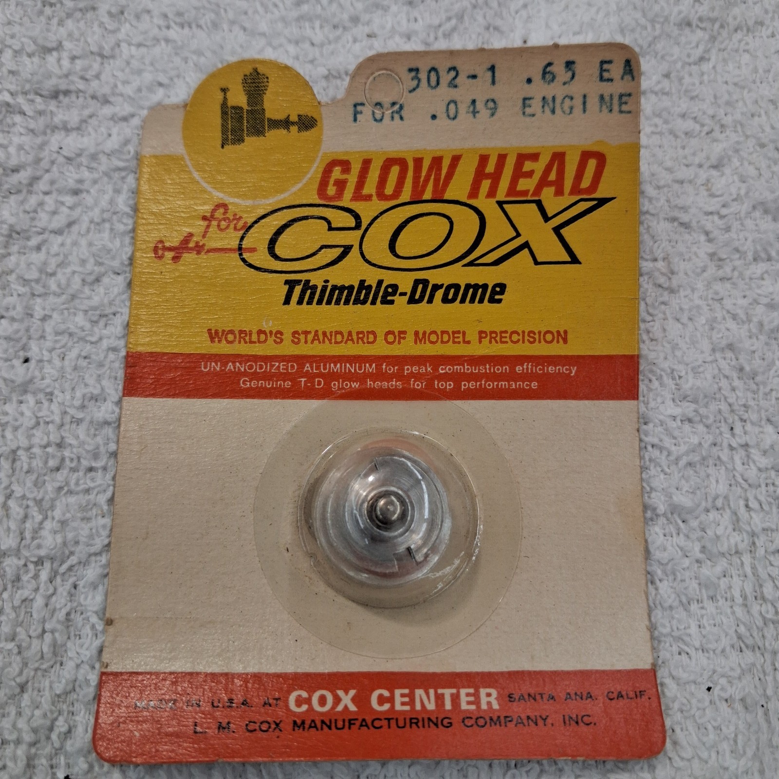VTG NOS COX 302-1 .049 Glow Head - Cox Engine Thimble Drome