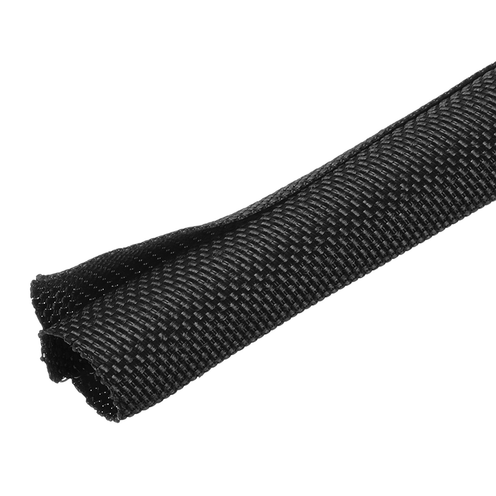 Wire Split Braided Cable Management Sleeve, Black (3/8" - 49 Feet)