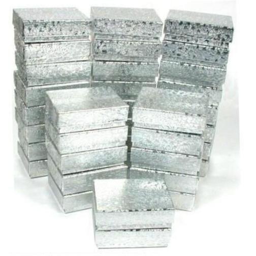 36 Cotton Boxes Silver Pendant Chain Jewelry Displays