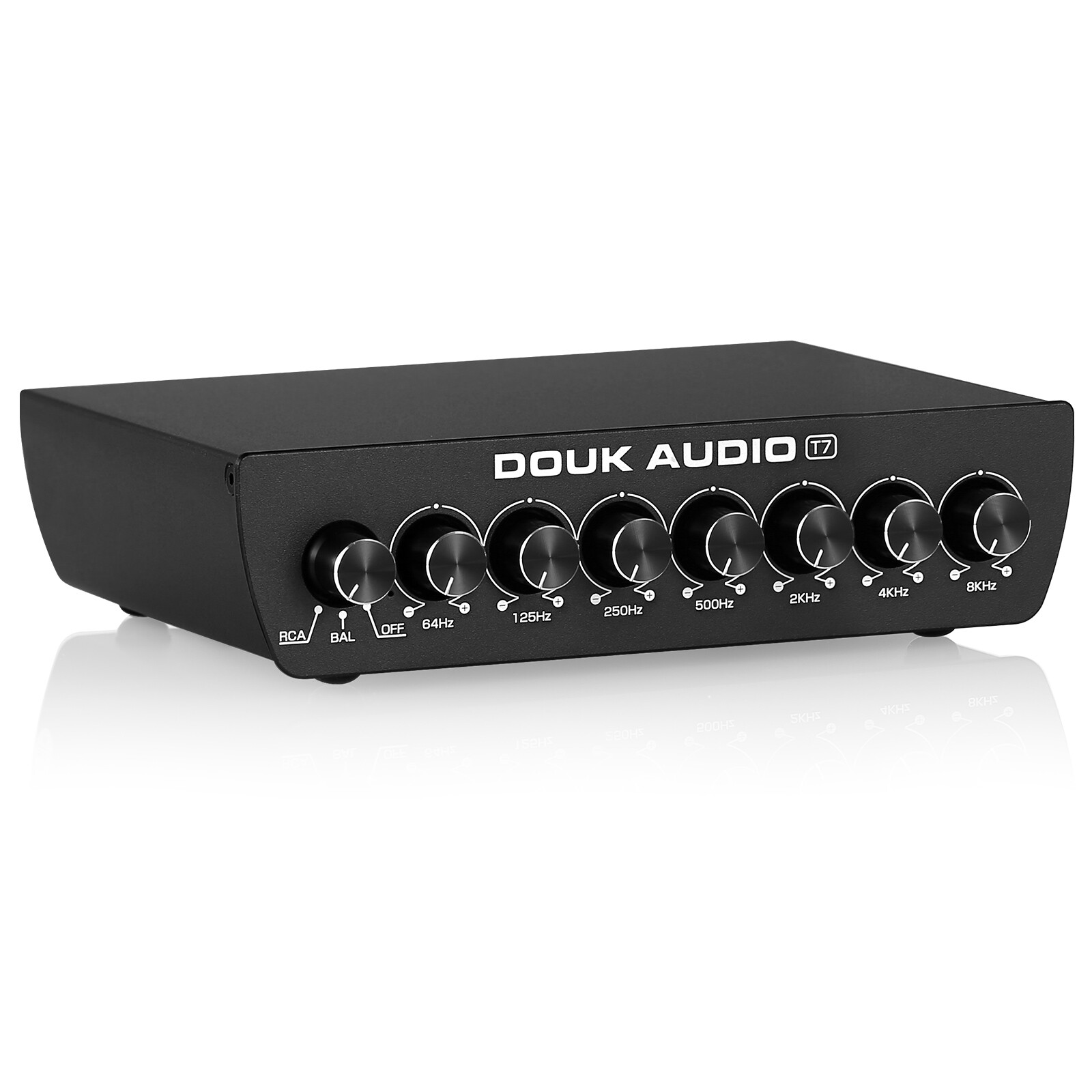 Douk Audio T7 7-Band Audio Equalizer Preamp Balanced XLR / RCA Pre-Amplifier
