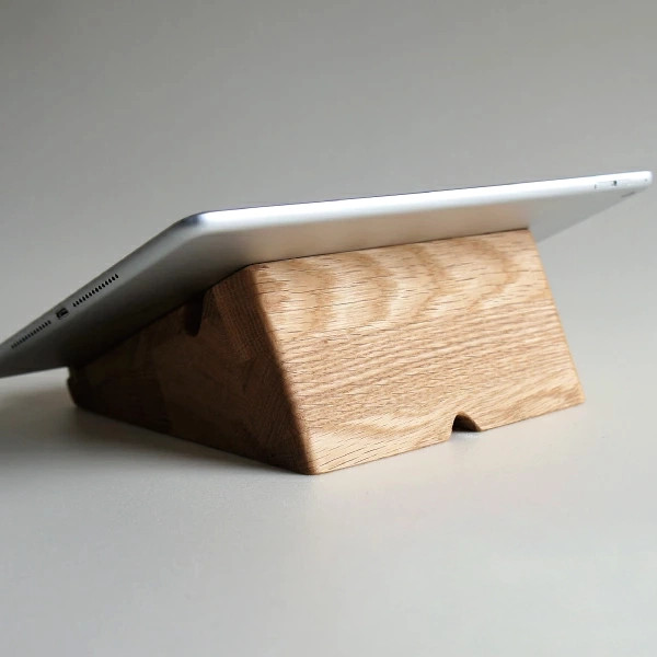 Wooden Tablet Stand Solid Oak iPad Holder Natural Wood Nordic Style Japan