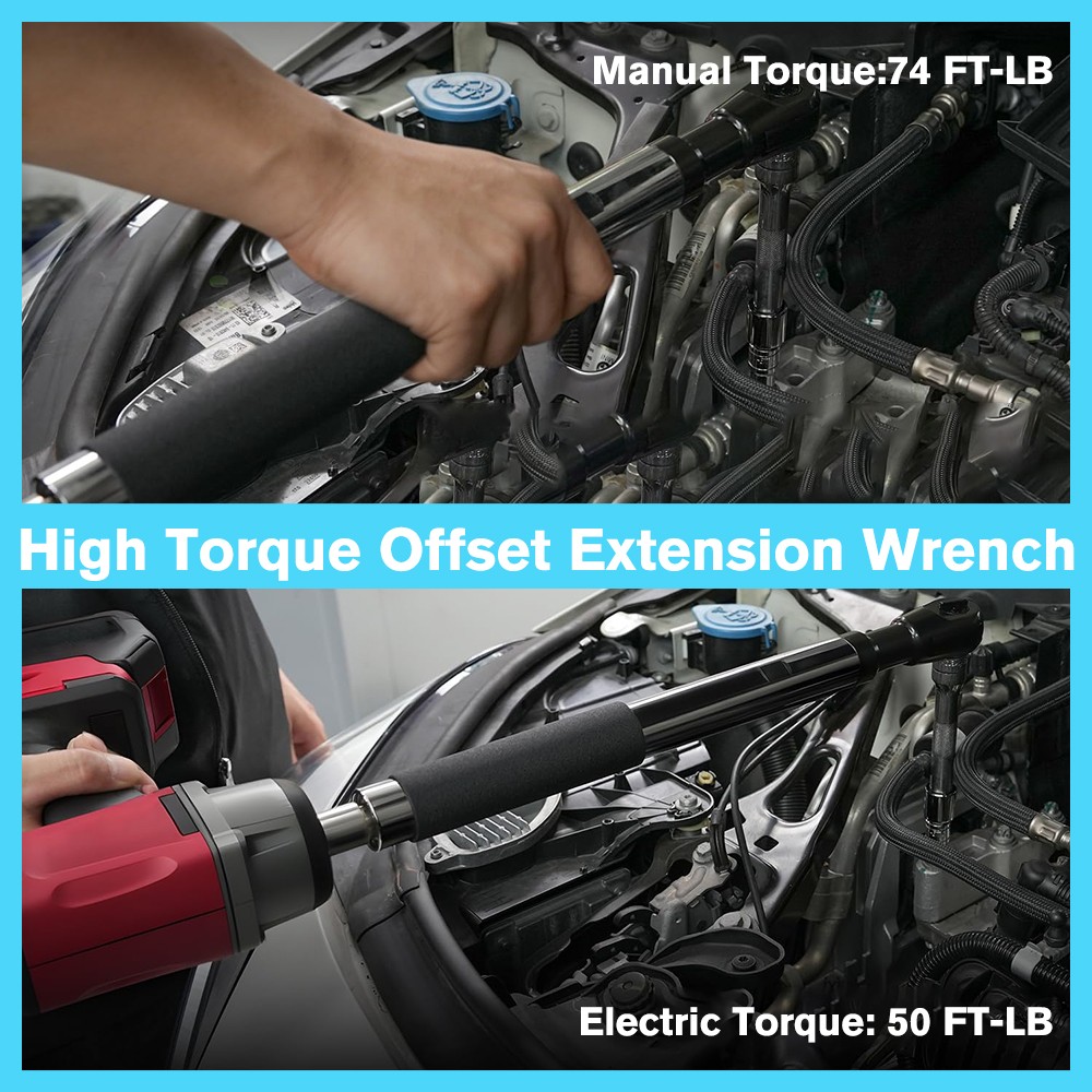 1/2" Offset Extension Wrench, Impact Ratchet Extender for Electric Drill Tools