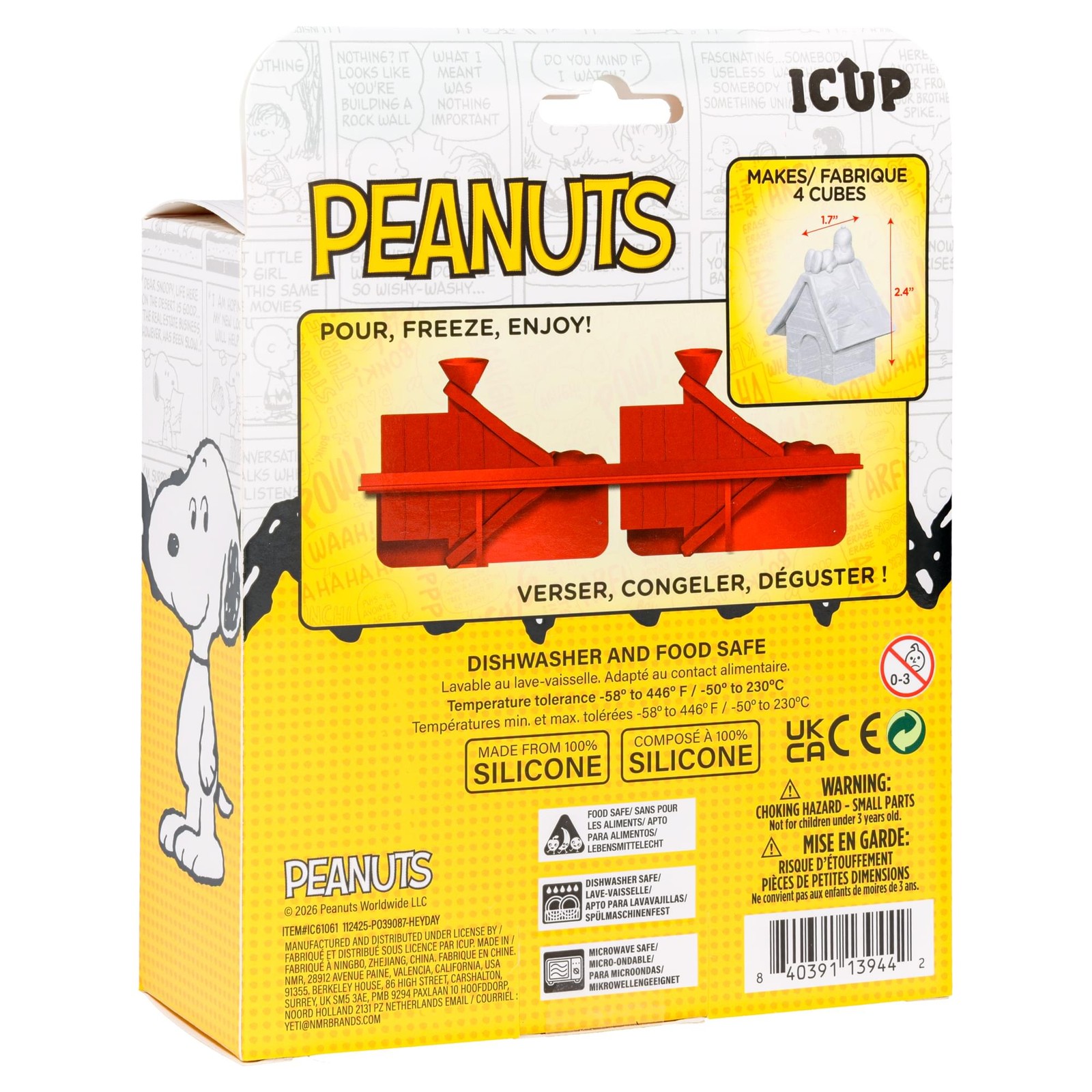 Peanuts Snoopy Doghouse Molded Silicone Ice Cube Tray | Makes 4