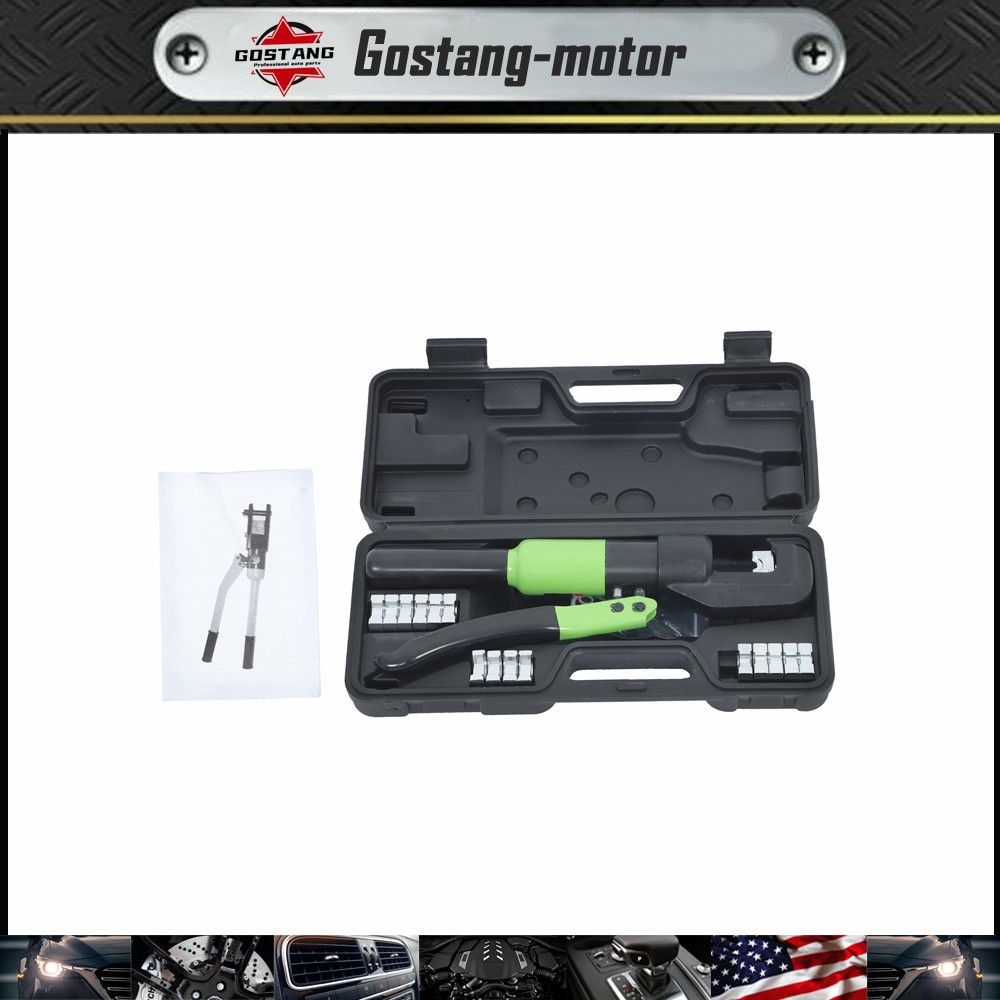 Hydraulic Crimper Crimping Tool W/ 8 Dies Wire Battery Cable Lug Terminal 6Mt