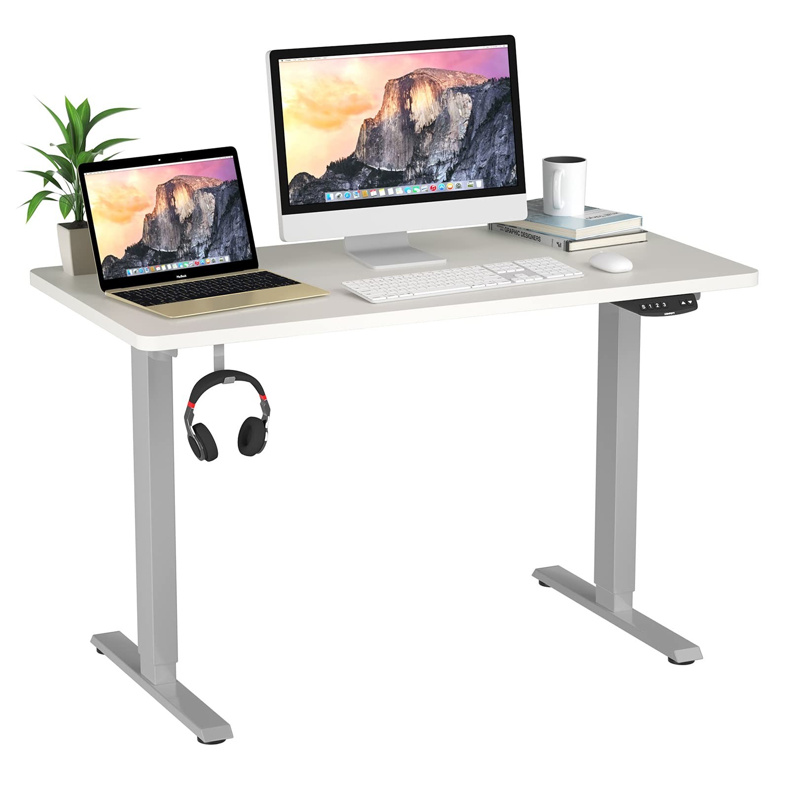 48x30 Inch Solid Rectangular Desk Top - Universal Office Tabletop w/ Cable Manag