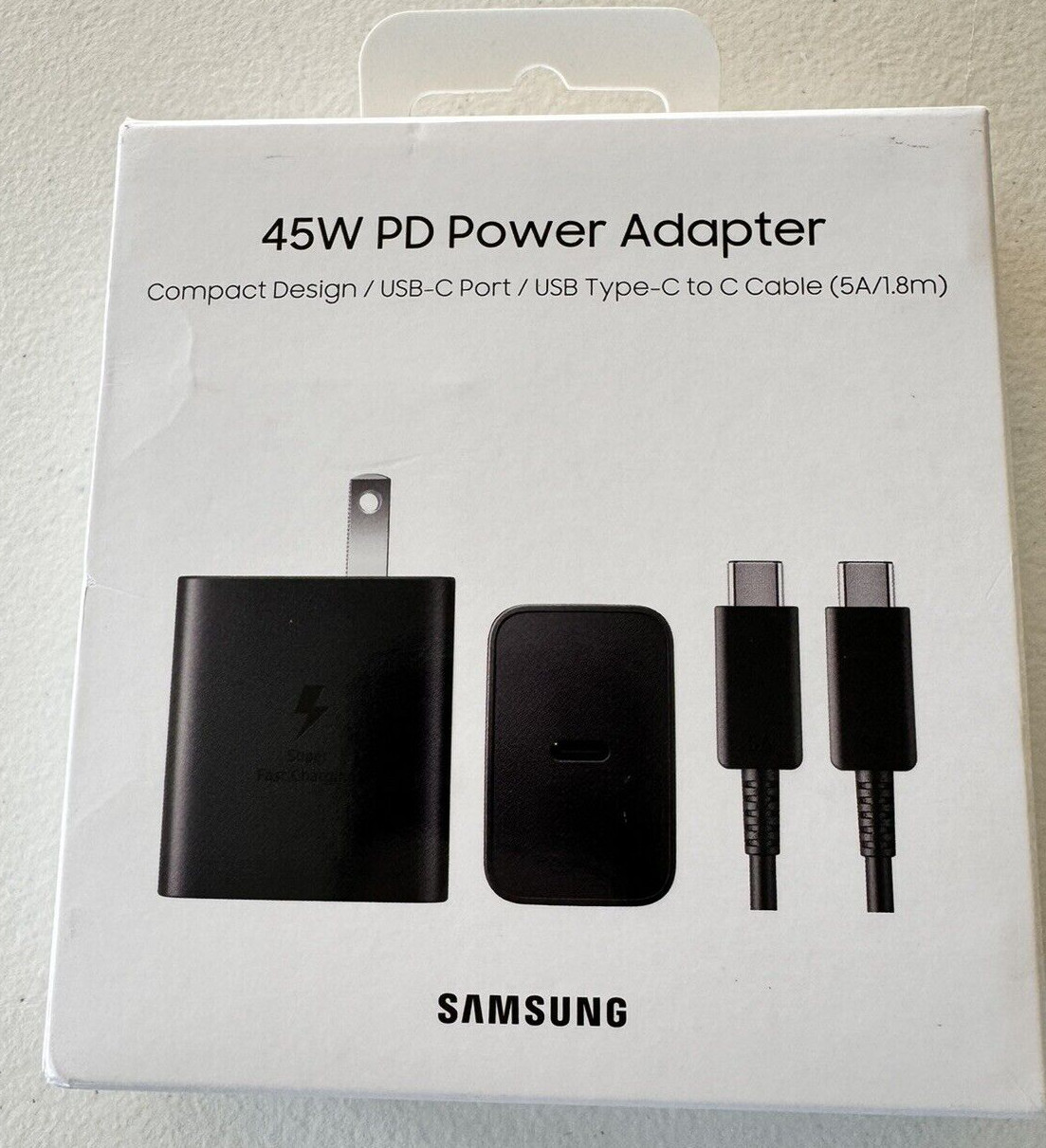 Samsung 45W USB-C Power Adapter Fast Charger w/ USB-C Cable Wall Charger